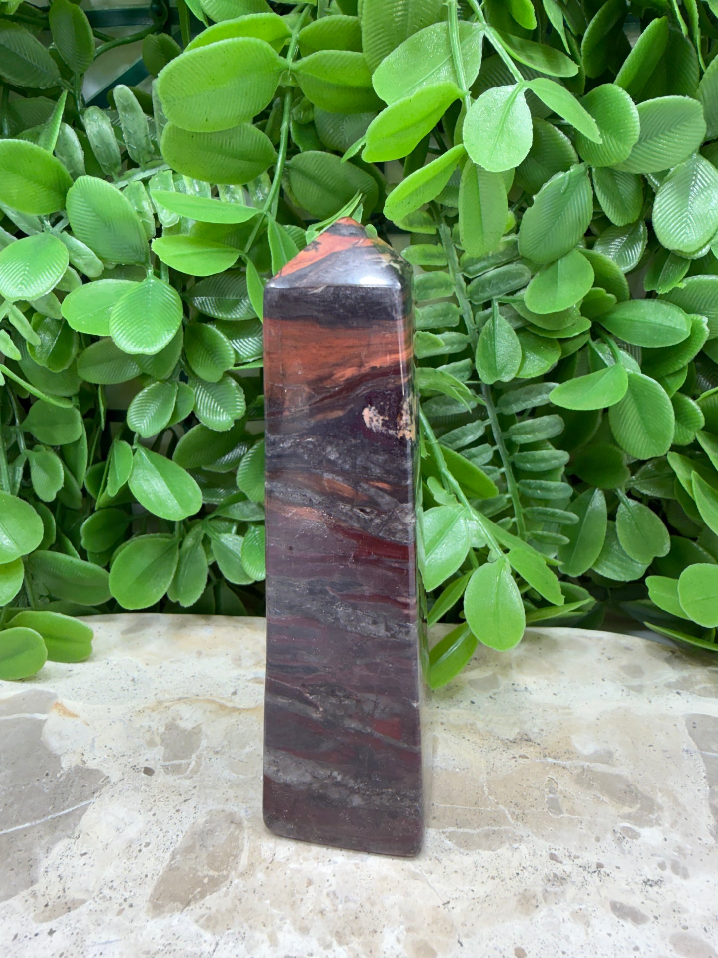 Tiger Ore/Rhodonite Tower 244g
