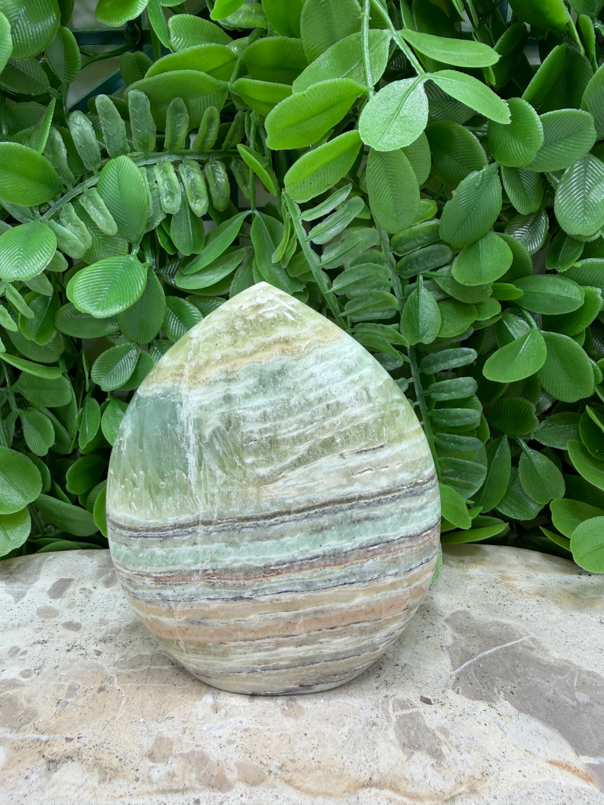 Emerald Kiwi Calcite Teardrop 374g