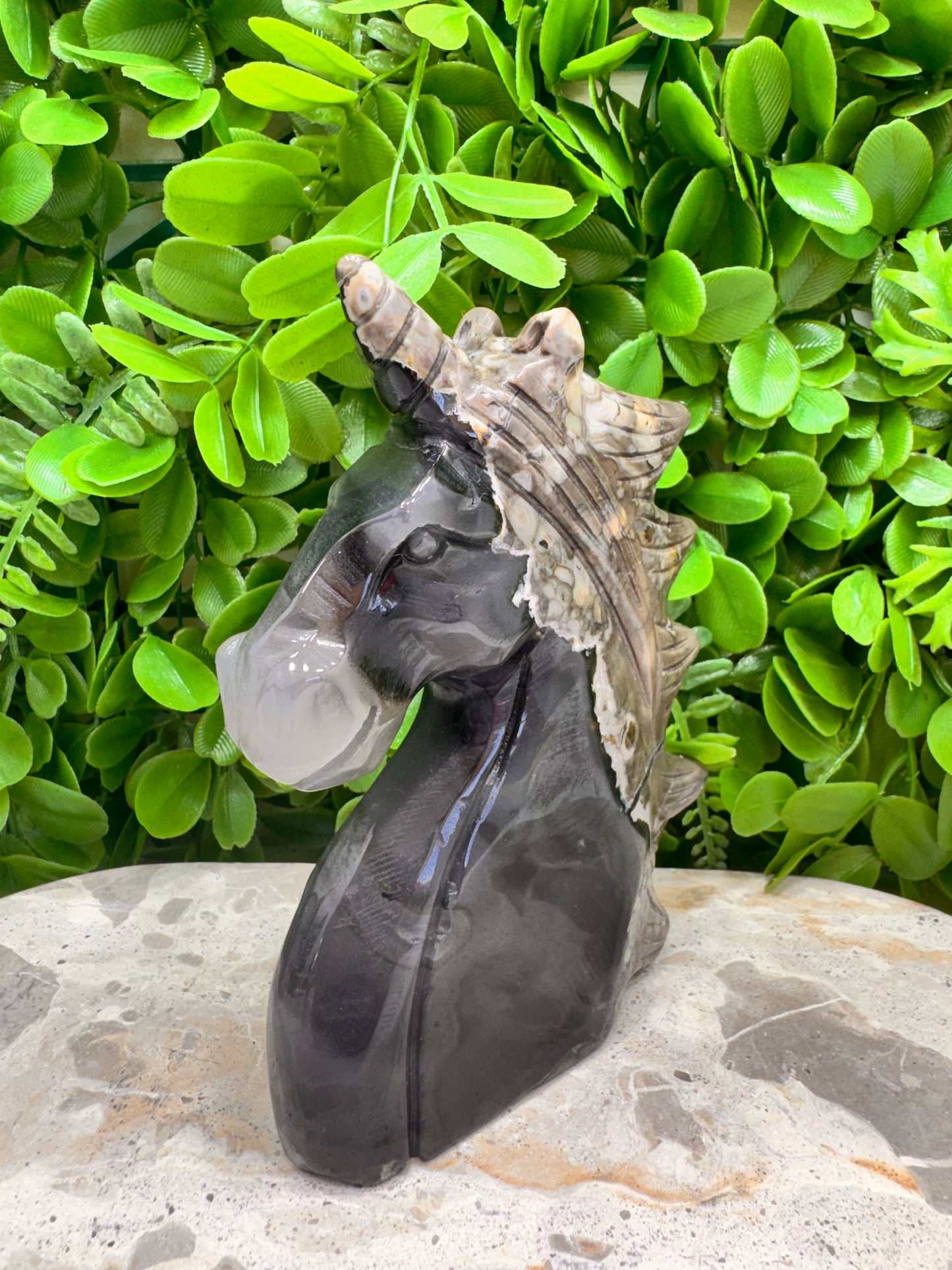 Volcanic Agate Unicorn 506g