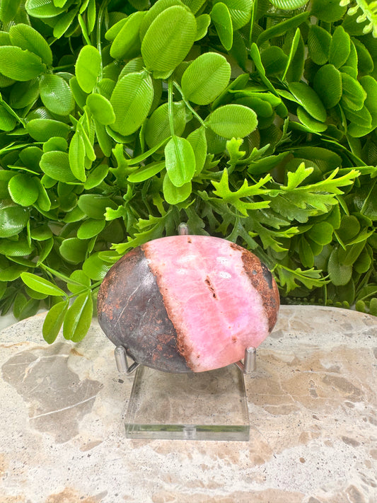 Pink Aragonite Palm Stone 160g