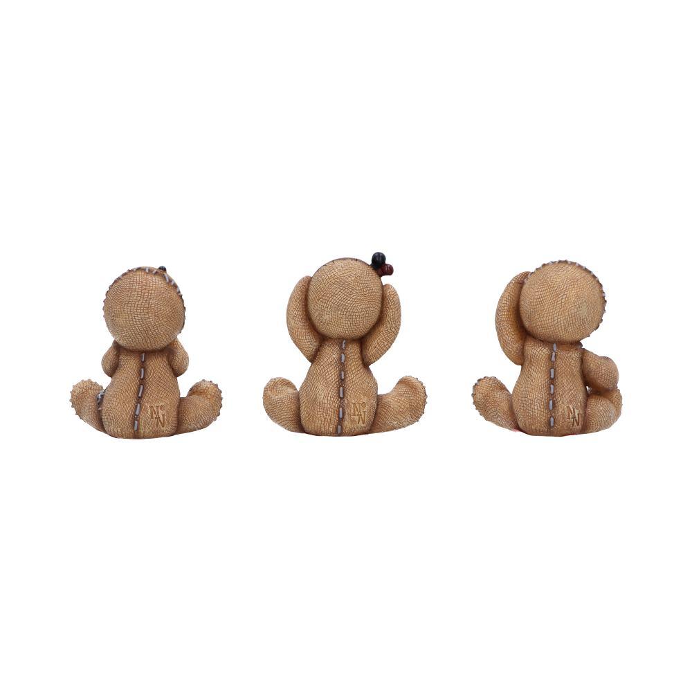 Three Wise Voodoo Dolls Figurines 8cm