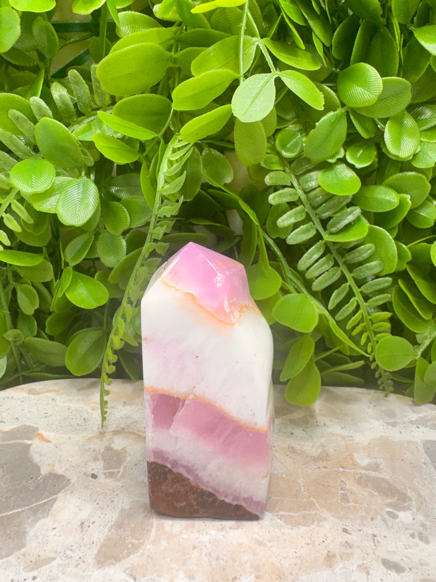 Pink Aragonite Freeform Point 268g
