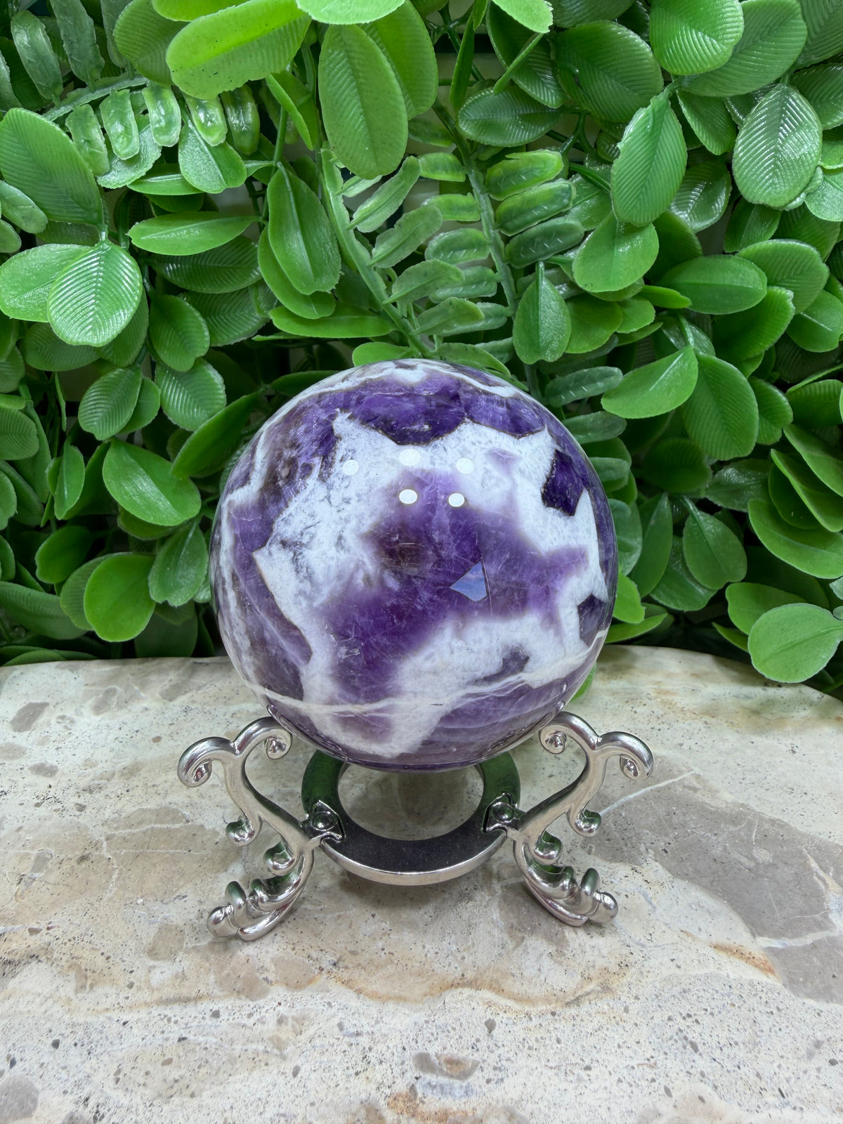 Chevron Amethyst Sphere 358g