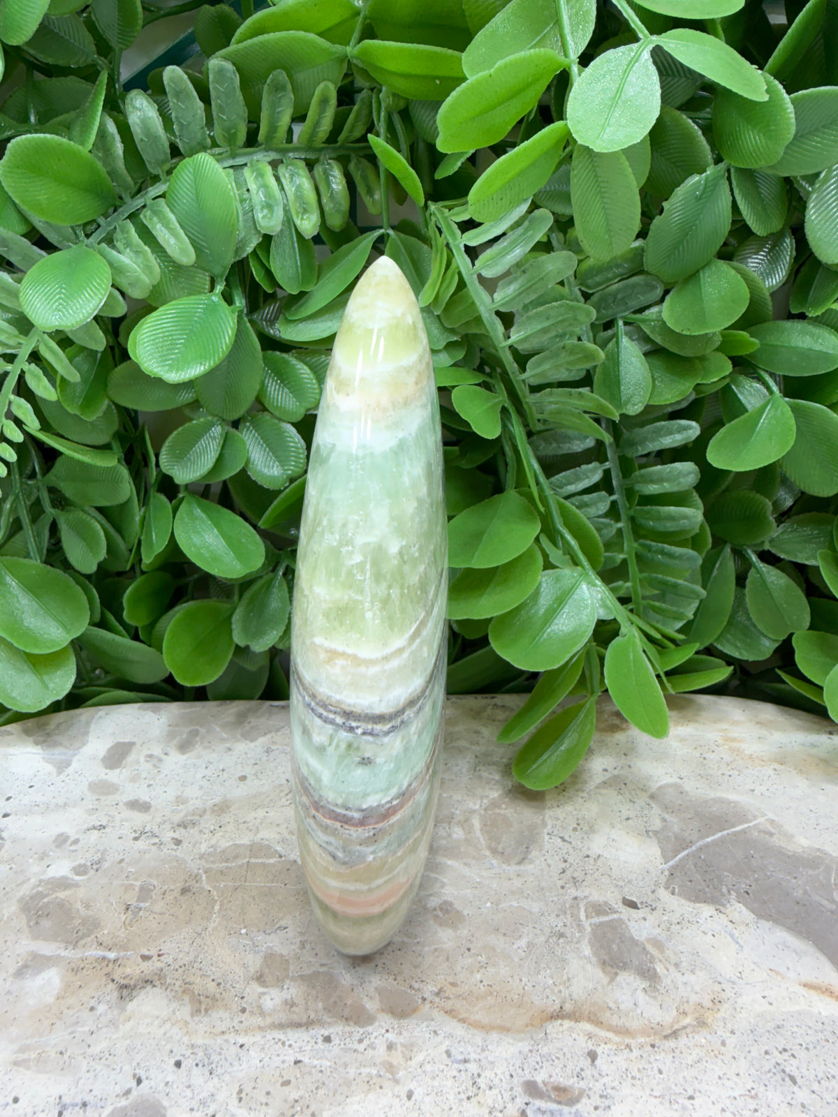 Emerald Kiwi Calcite Teardrop 372g