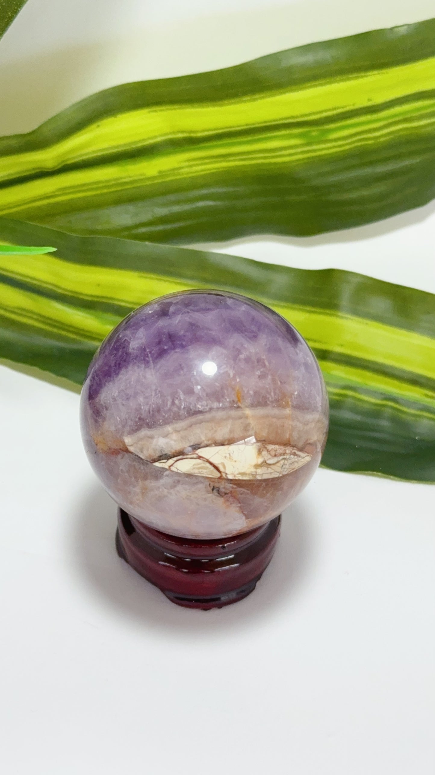 Amethyst and Mexican Agate Sphere 244g