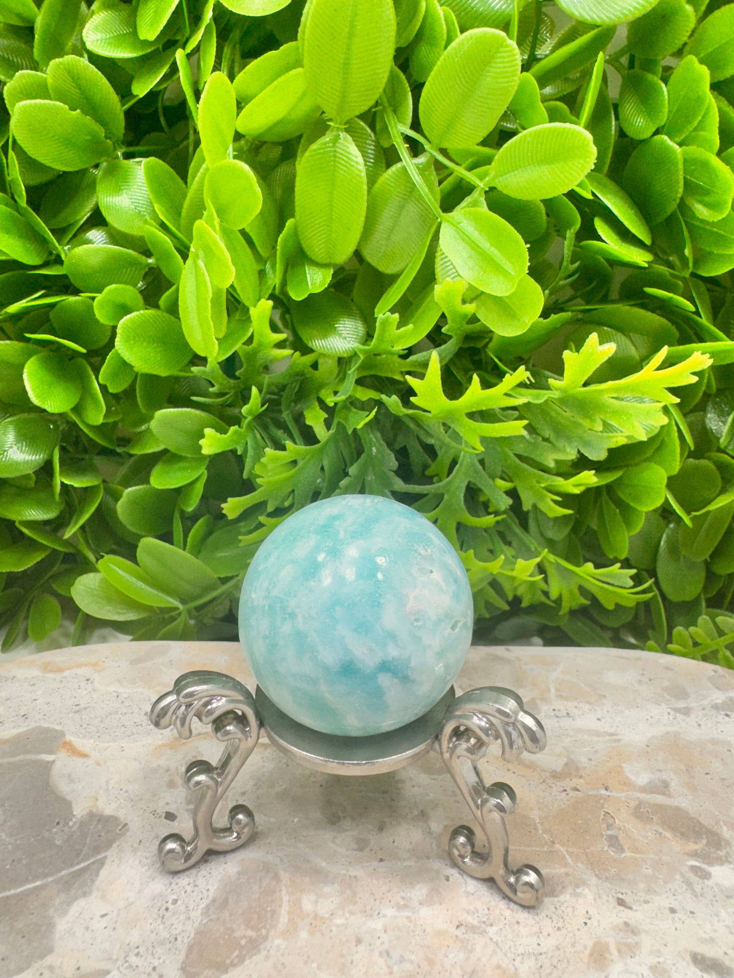 Blue Aragonite Sphere 128g