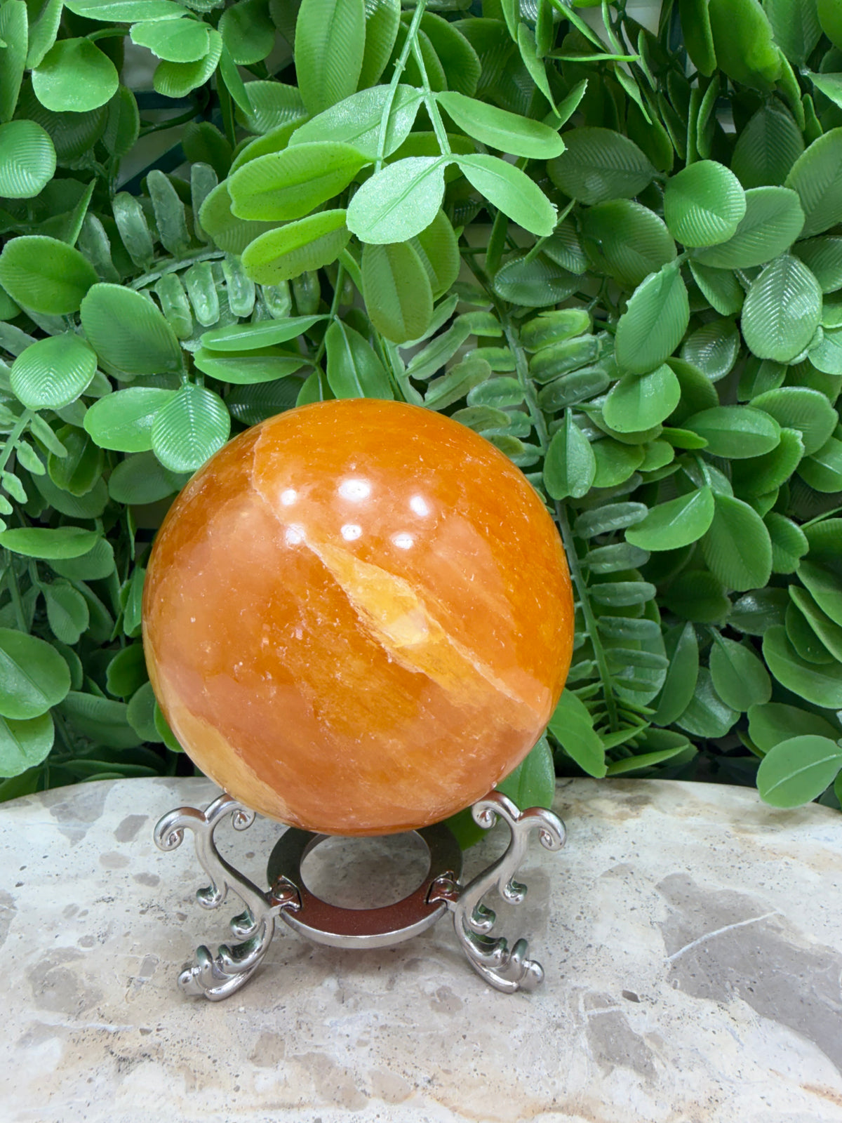 Crystallised Orange Calcite Sphere 646g | Energy • Joy • Creativity