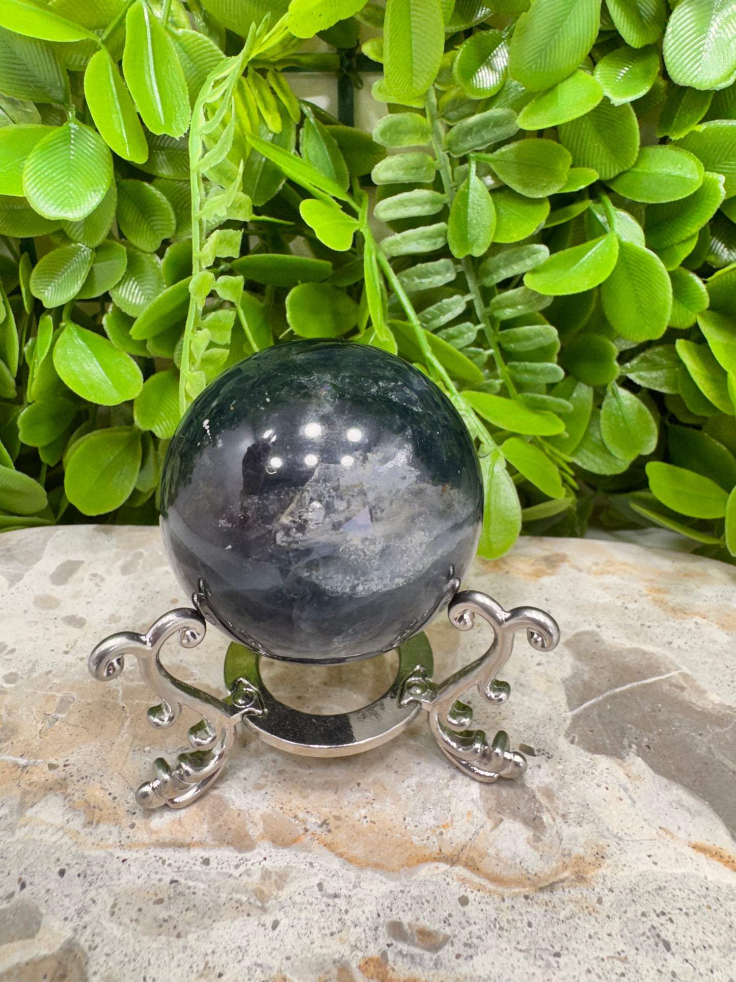 Blue Fluorite Sphere 236g