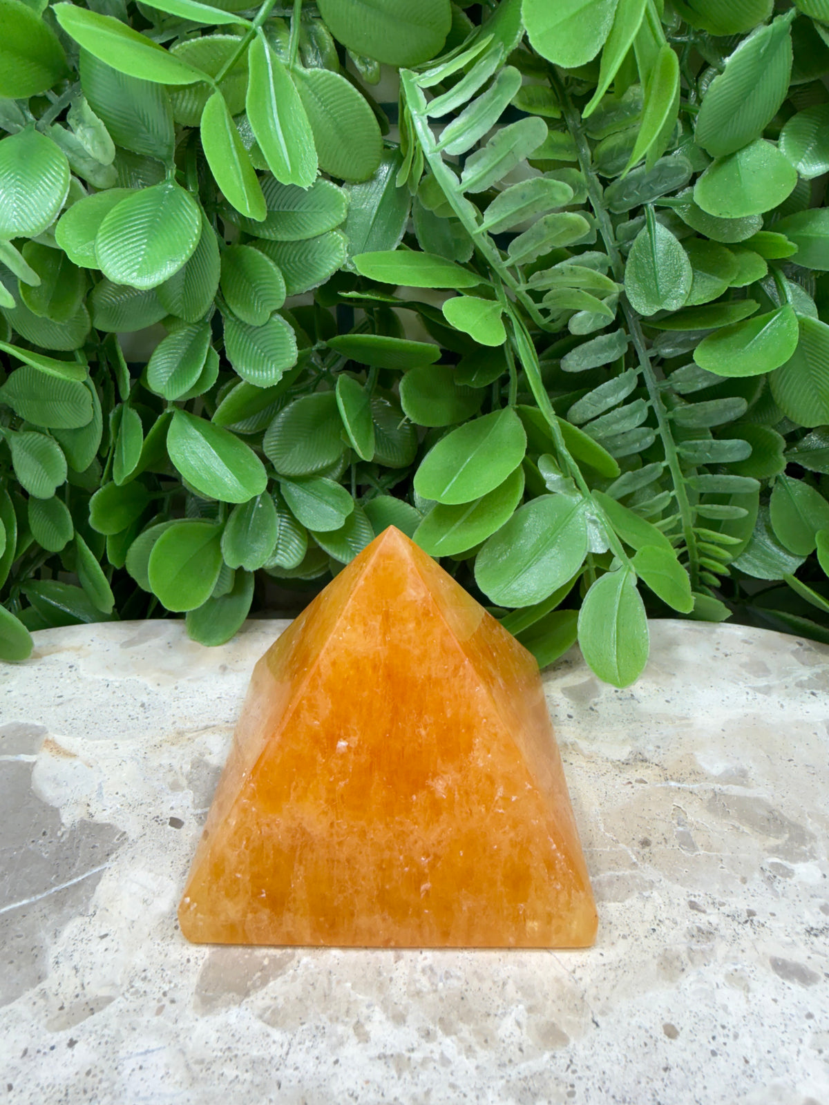 Crystallised Orange Calcite Pyramid | Energy • Joy • Creativity
