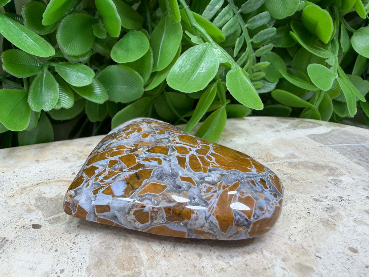 Brecciated Drusy Agate Heart | Strength • Grounding • Stability
