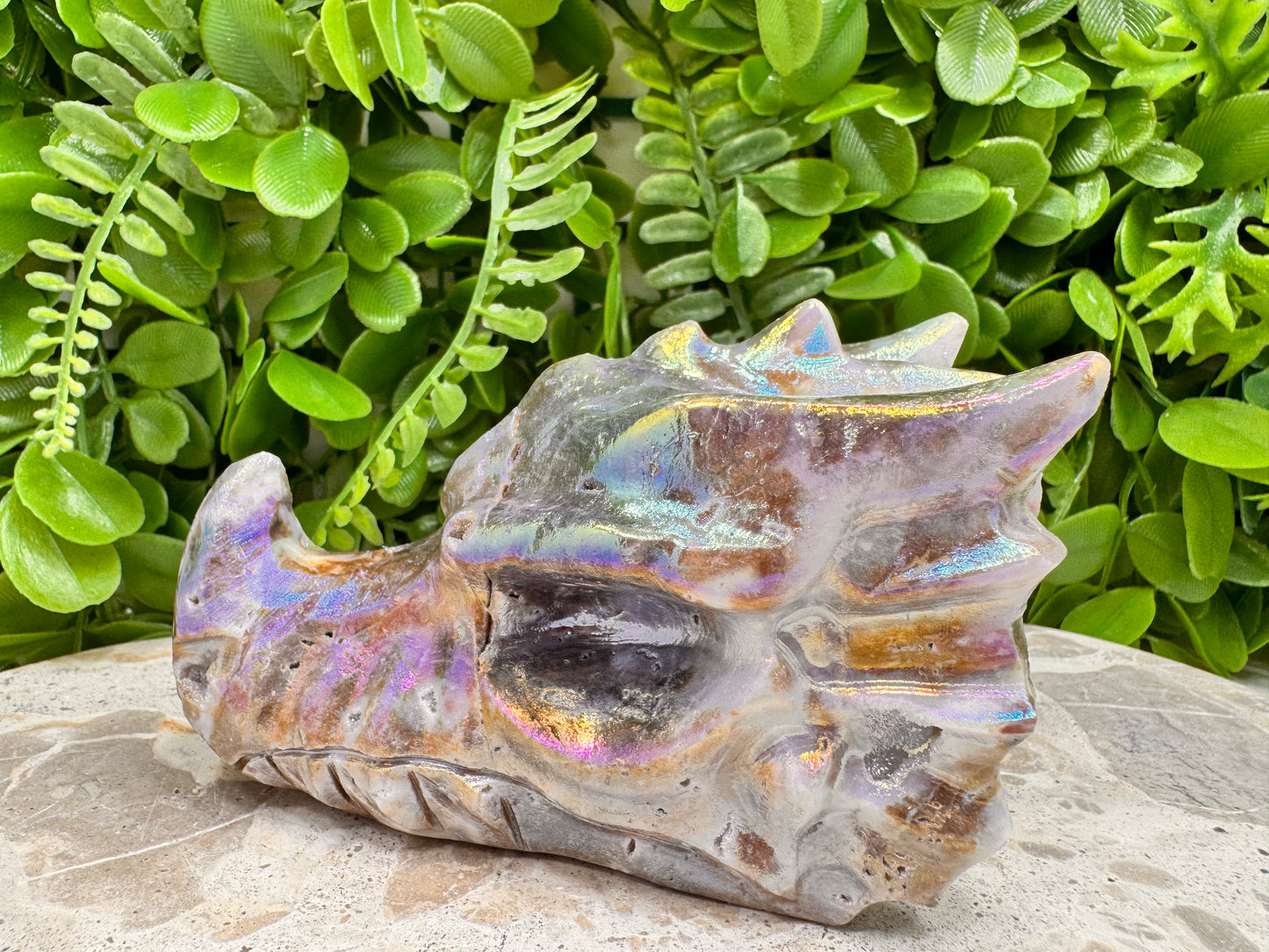 Aura Sphalerite Dragon Skull 580g