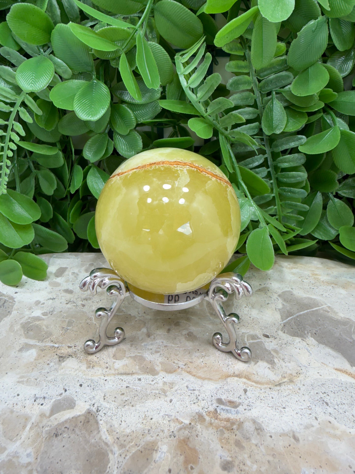 Lemon Banded Calcite Sphere 300g