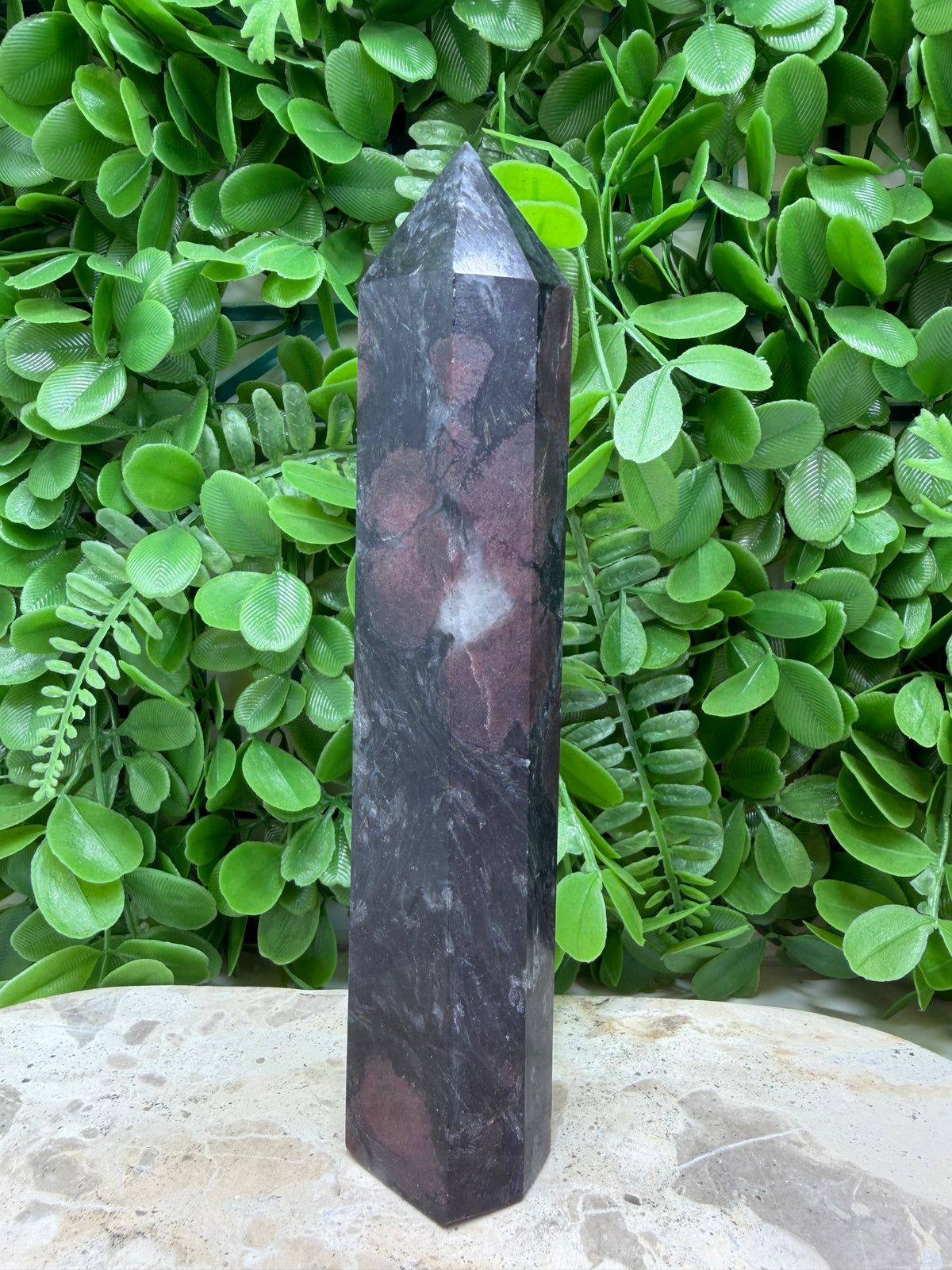 Garnet With Arfvedsonite Tower 446g
