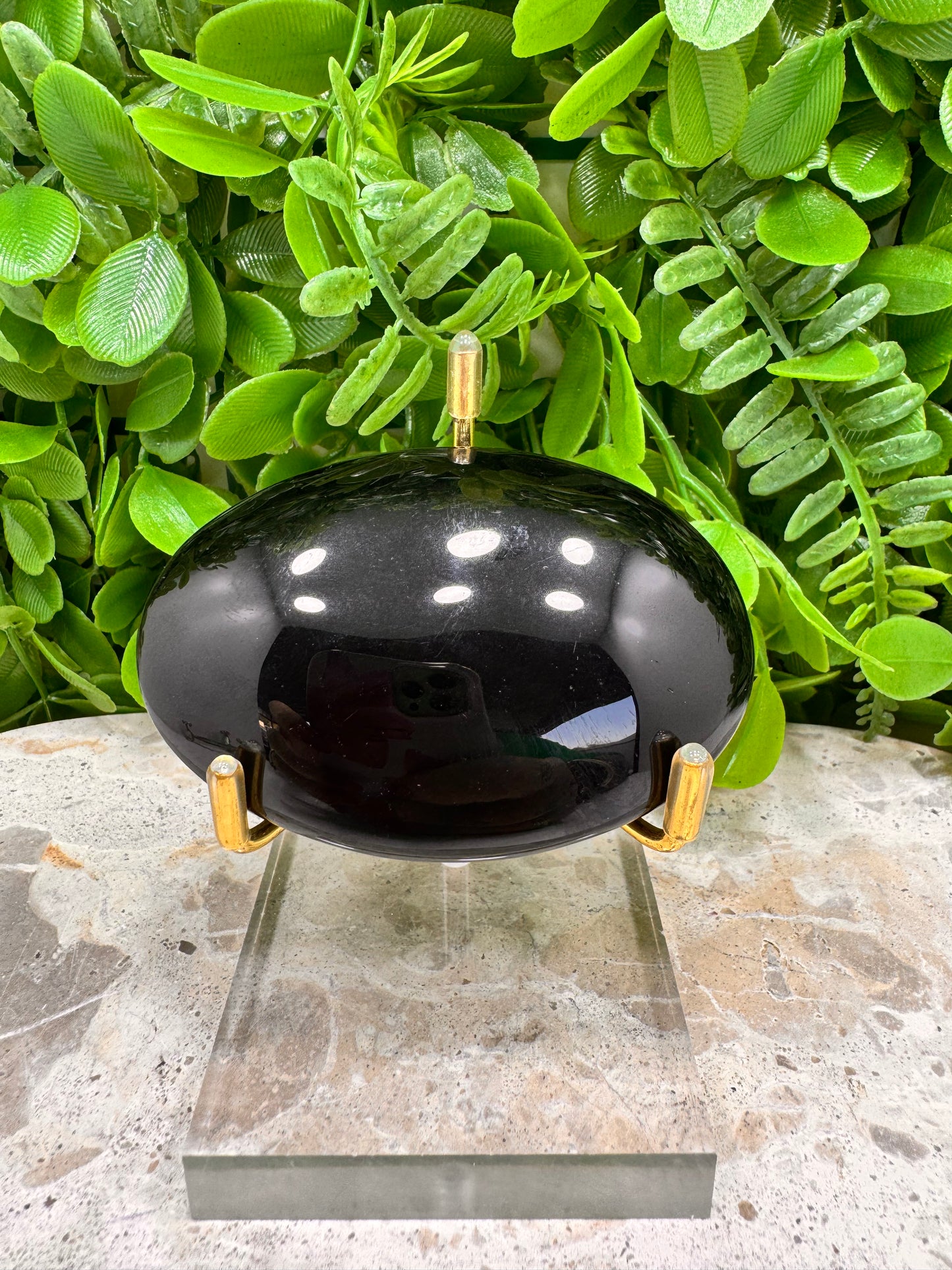 Black Obsidian Palm Stone 126g