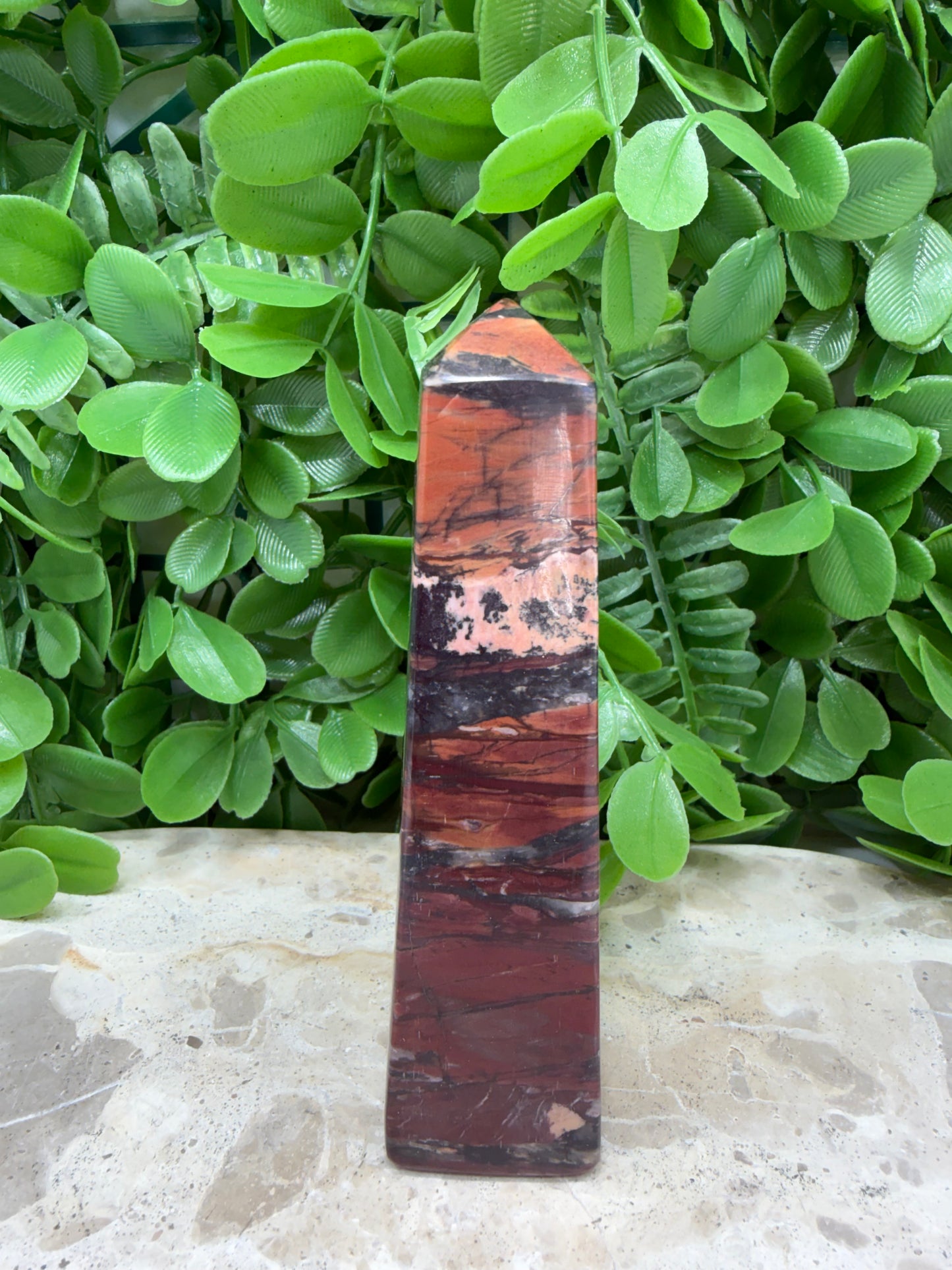 Tiger Ore/Rhodonite Tower 244g