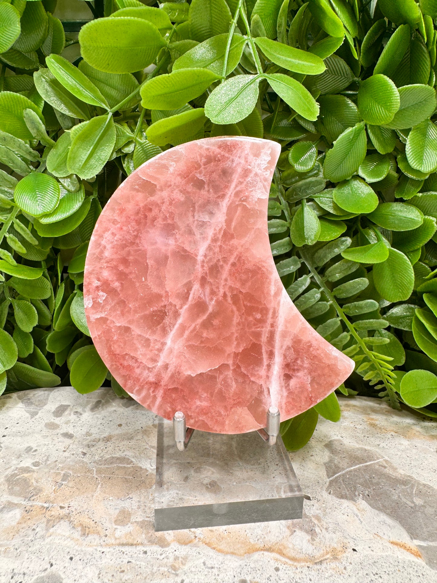 Rose Calcite Moon Bowl 294g