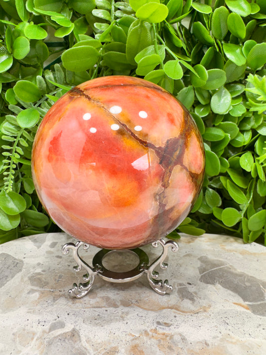 Peach Banded Calcite Spheres 1568g