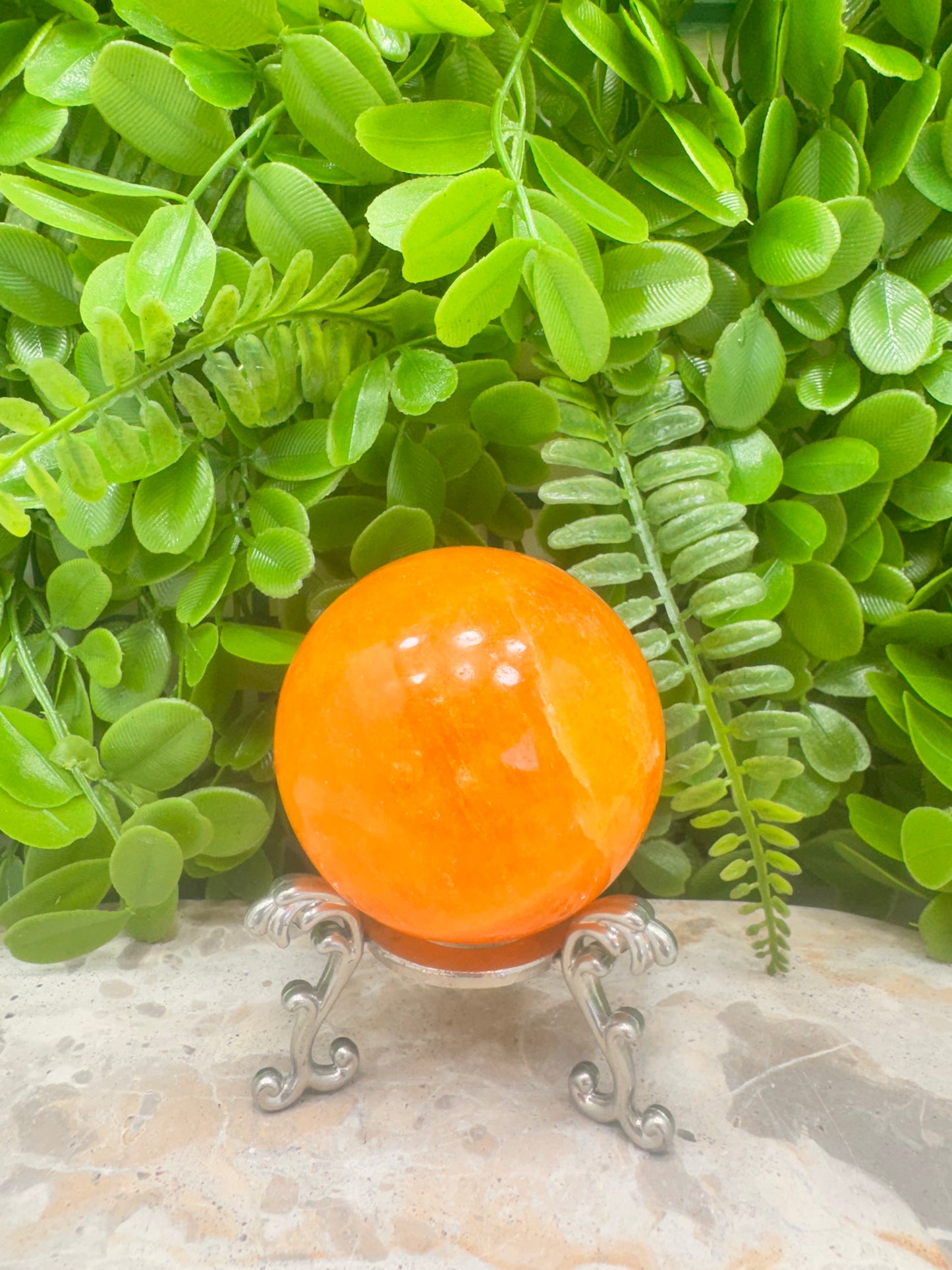 Crystalized Orange Calcite Sphere 398g