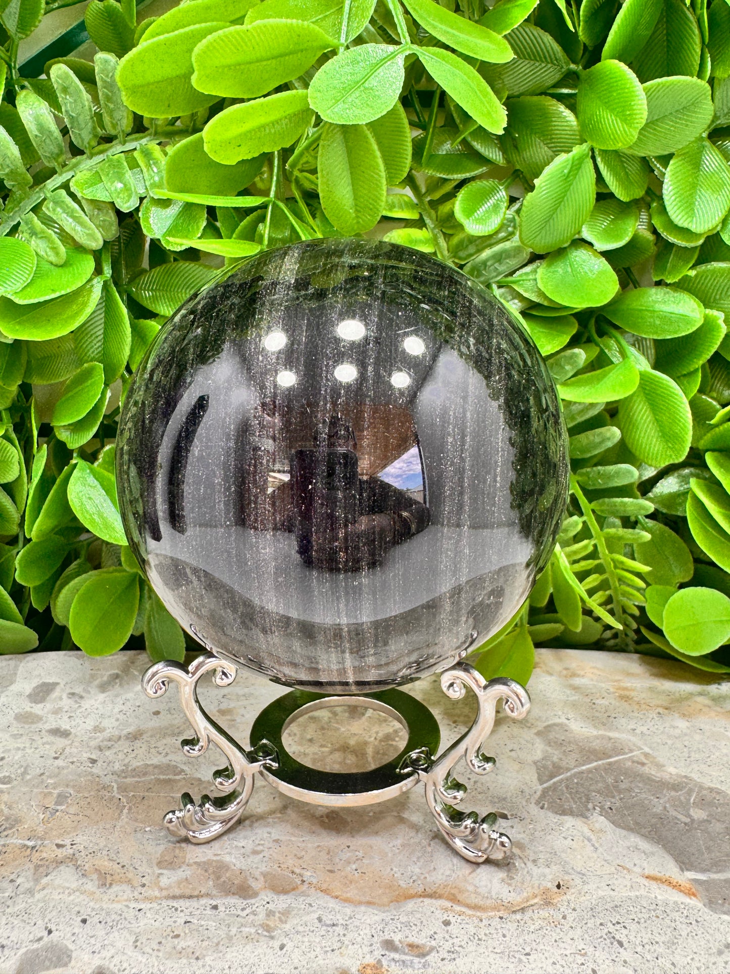 Silver Sheen Obsidian Sphere 698g