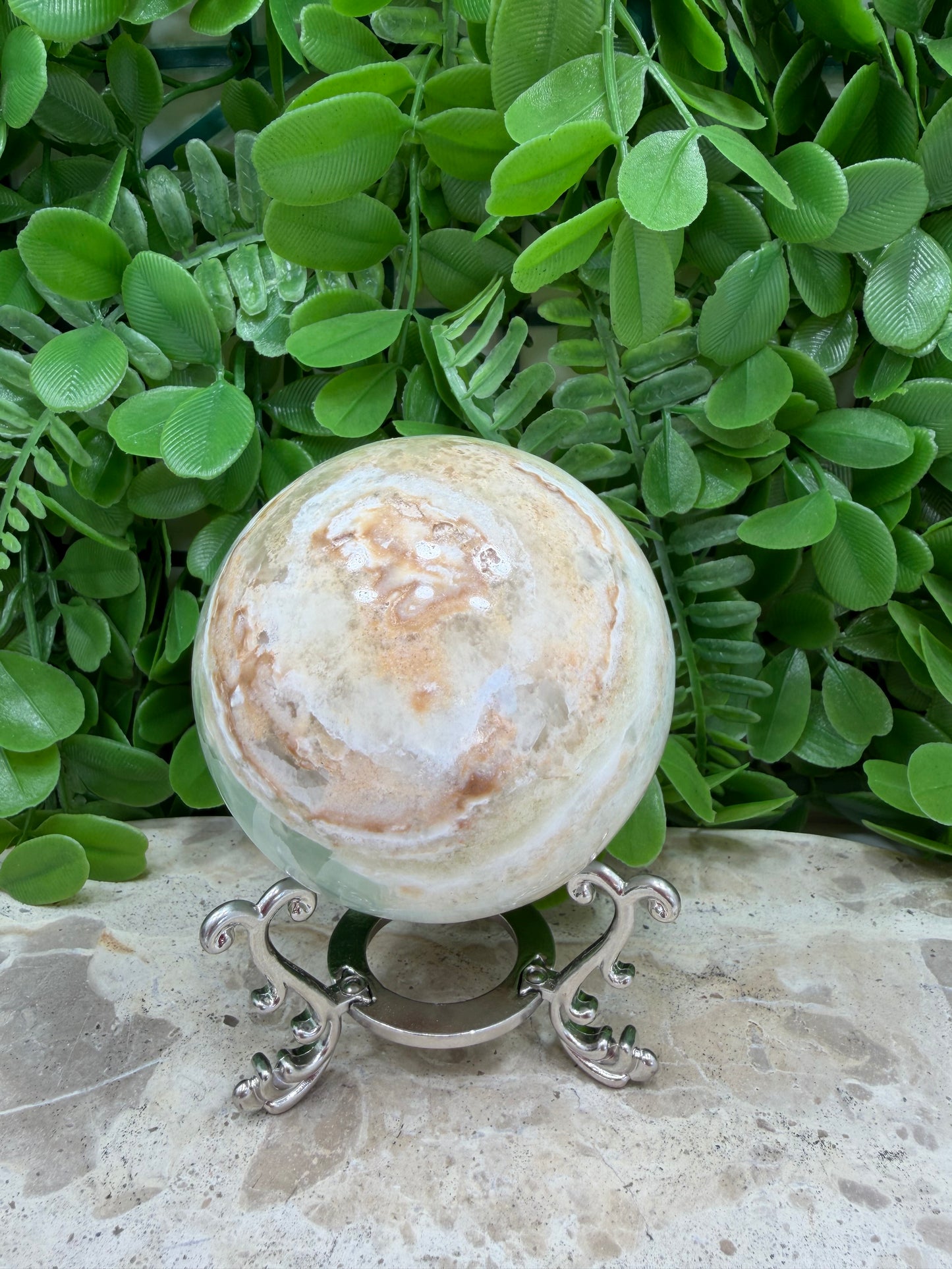 Caribbean Calcite Sphere 582g