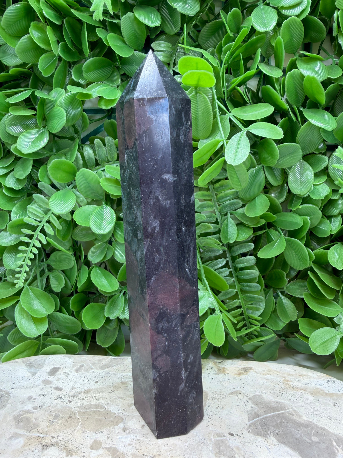 Garnet With Arfvedsonite Tower 446g