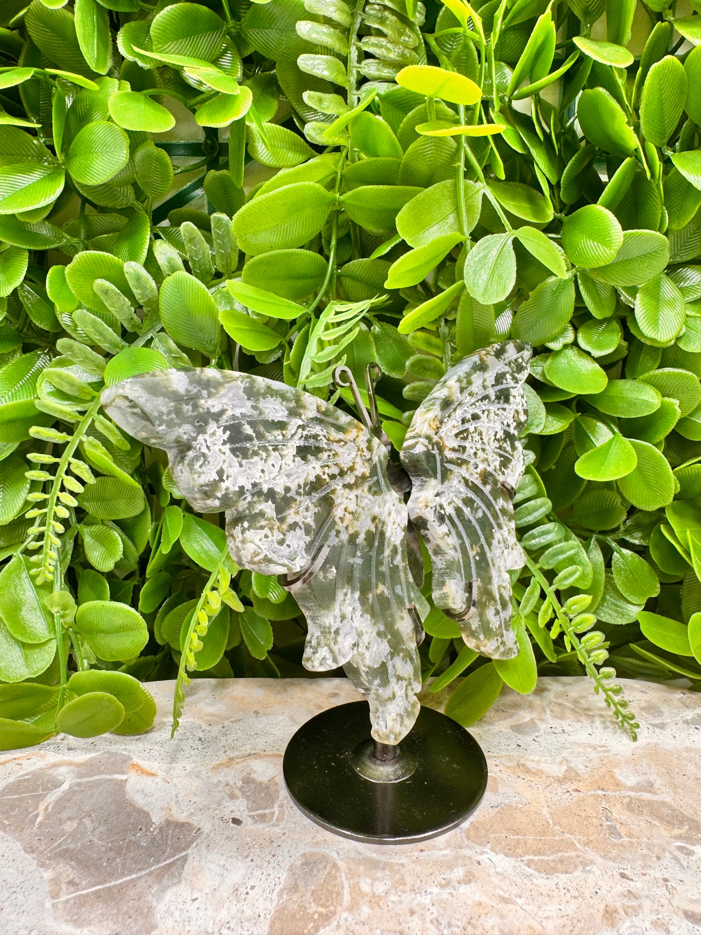 Moss Agate Butterfly 154g