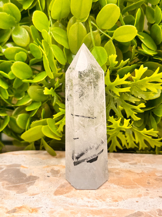 Tourmaline in Quartz Tower 222g