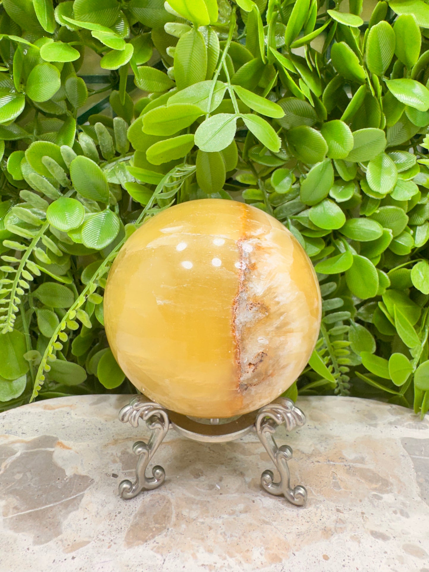 Lemon Calcite Sphere 850g
