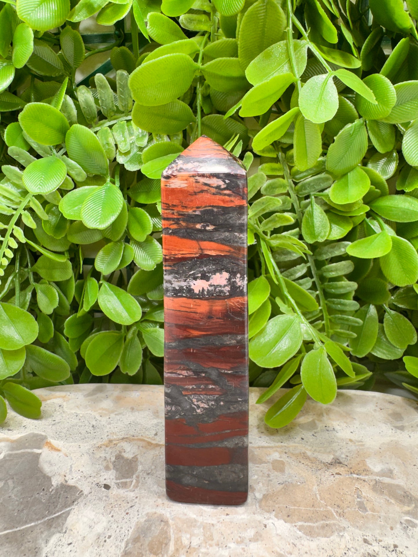 Tiger Ore/Rhodonite Tower 242g
