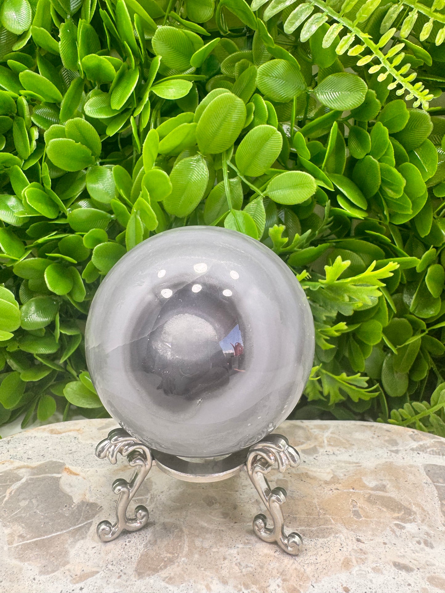 Black and White Banded Onyx Sphere 722g