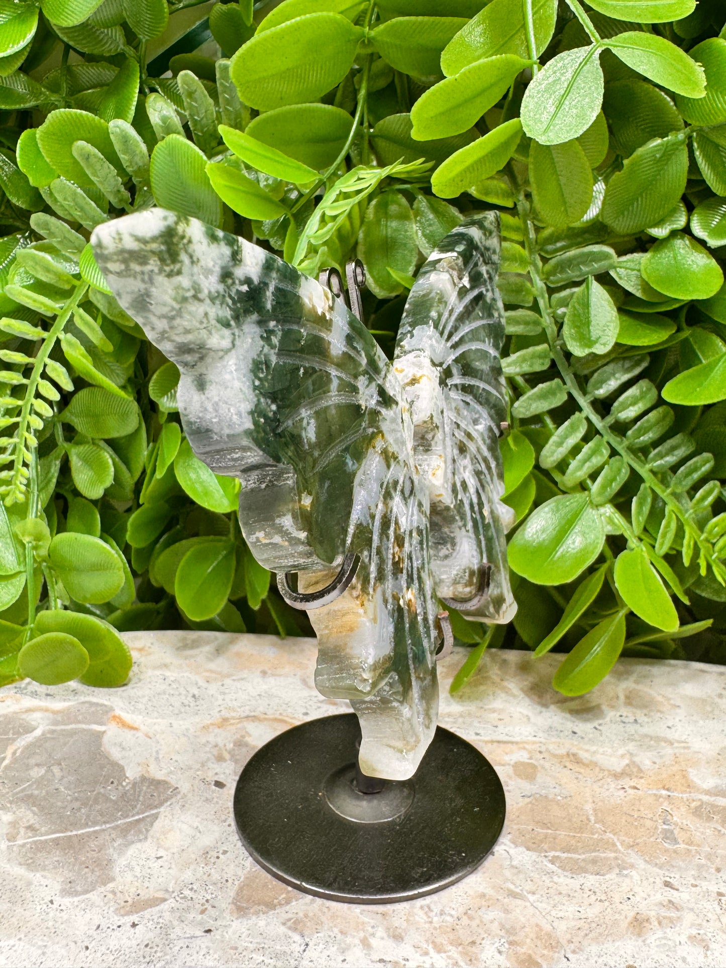 Moss Agate Butterfly 164g
