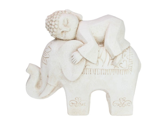 Cream Buddha on Elephant-45cm