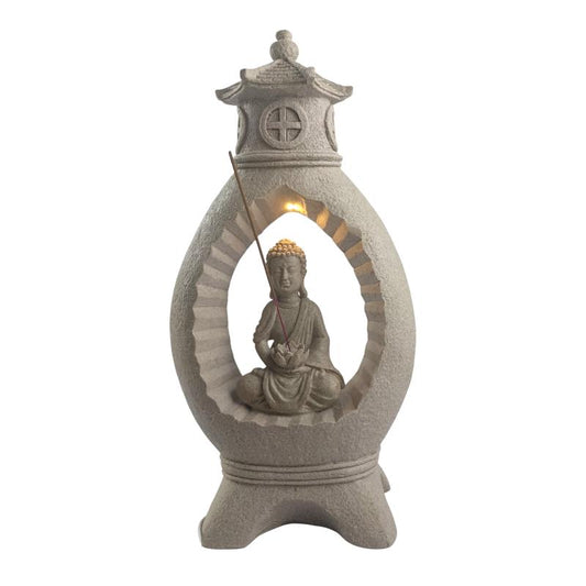 Light Up Pagoda Temple with Meditating Buddha