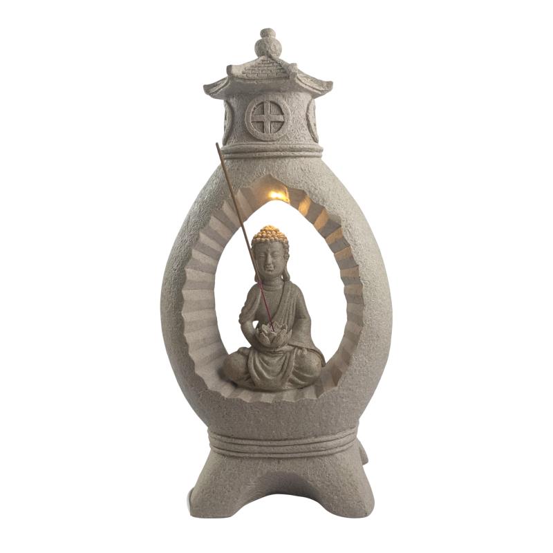 Light Up Pagoda Temple with Meditating Buddha
