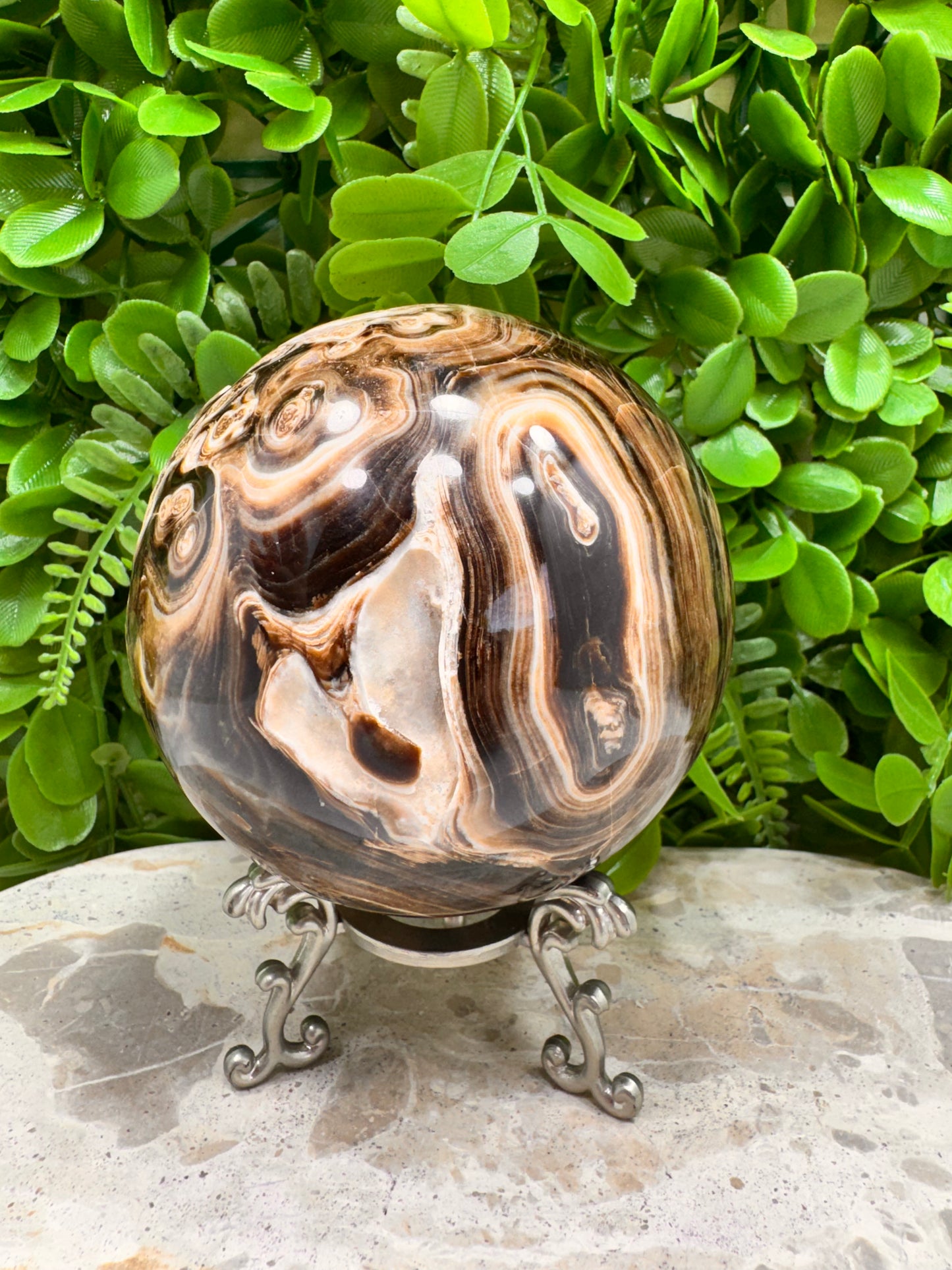 Chocolate Calcite Sphere 1320g