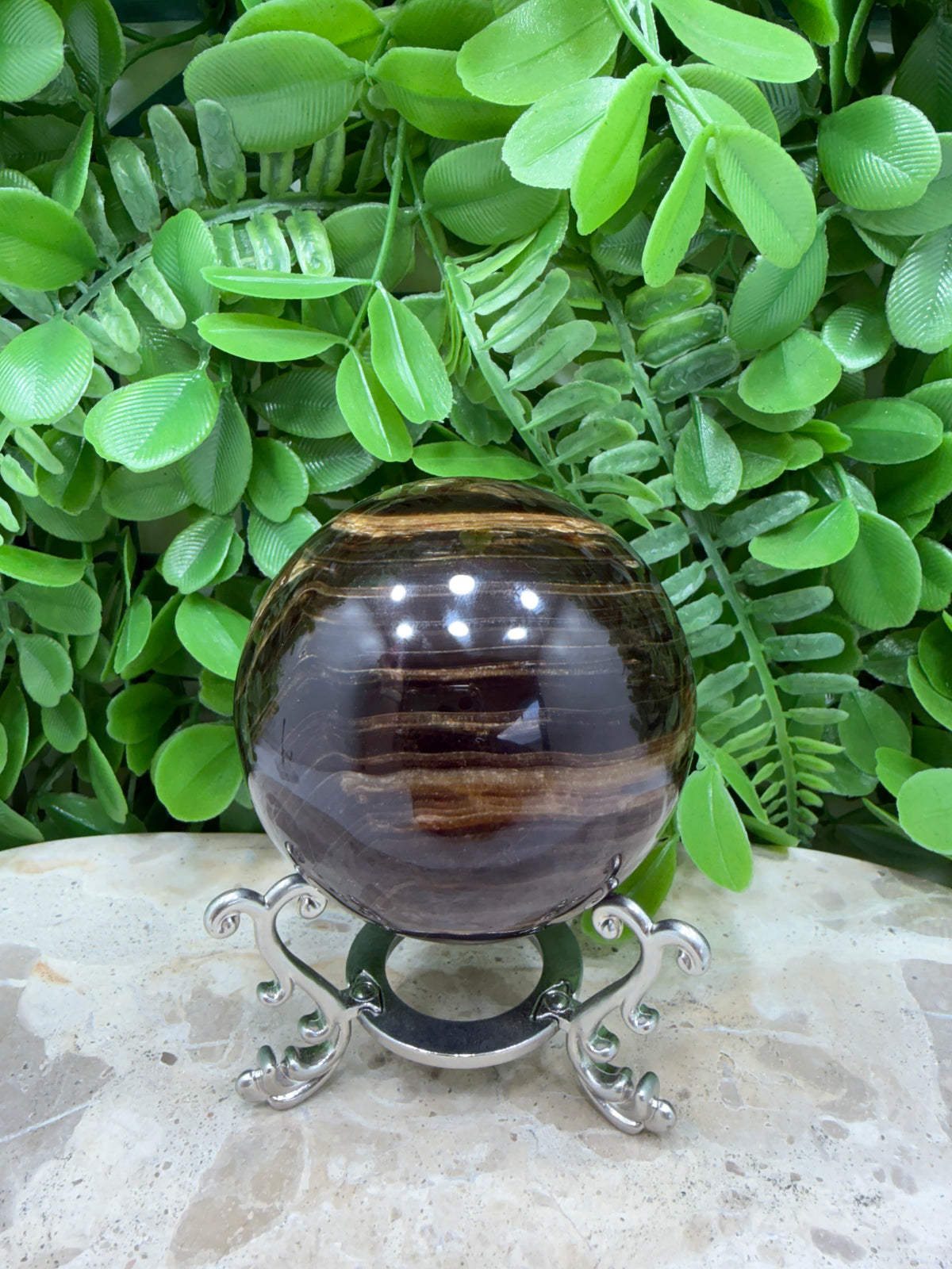 Chocolate Calcite Sphere | Grounding • Emotional Balance • Inner Strength