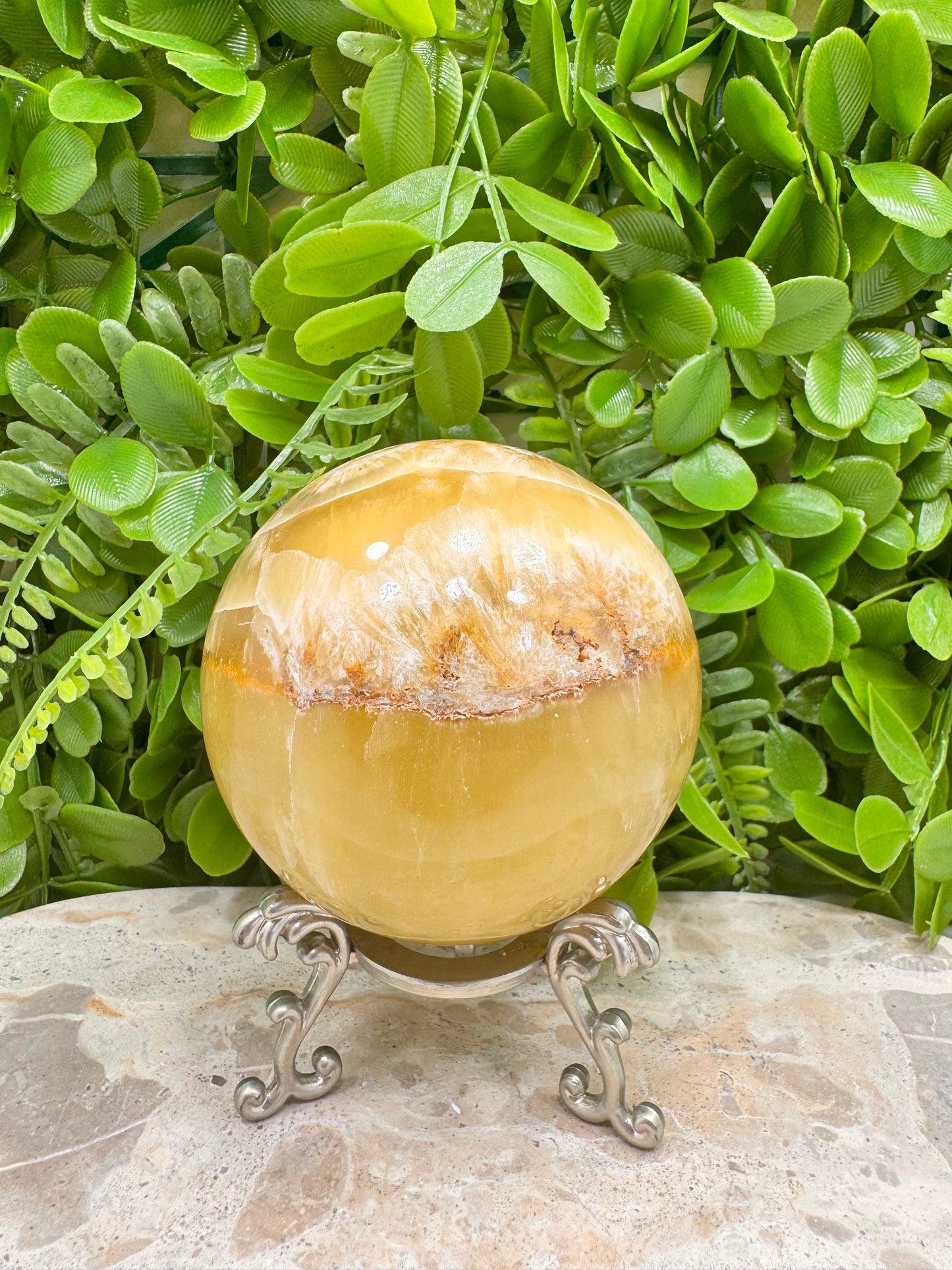 Lemon Calcite Sphere 850g