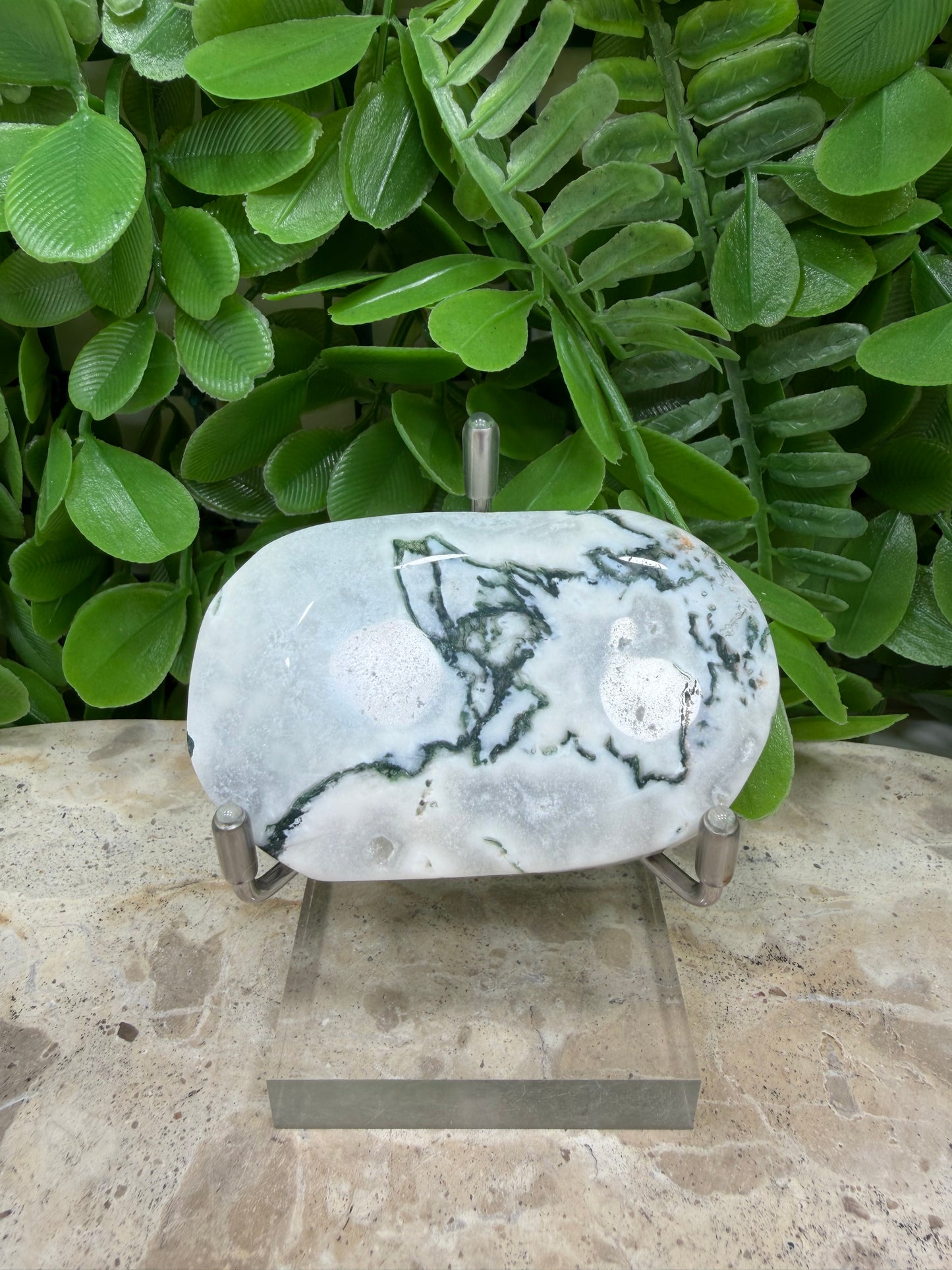 Moss Agate Palm Stone 88g