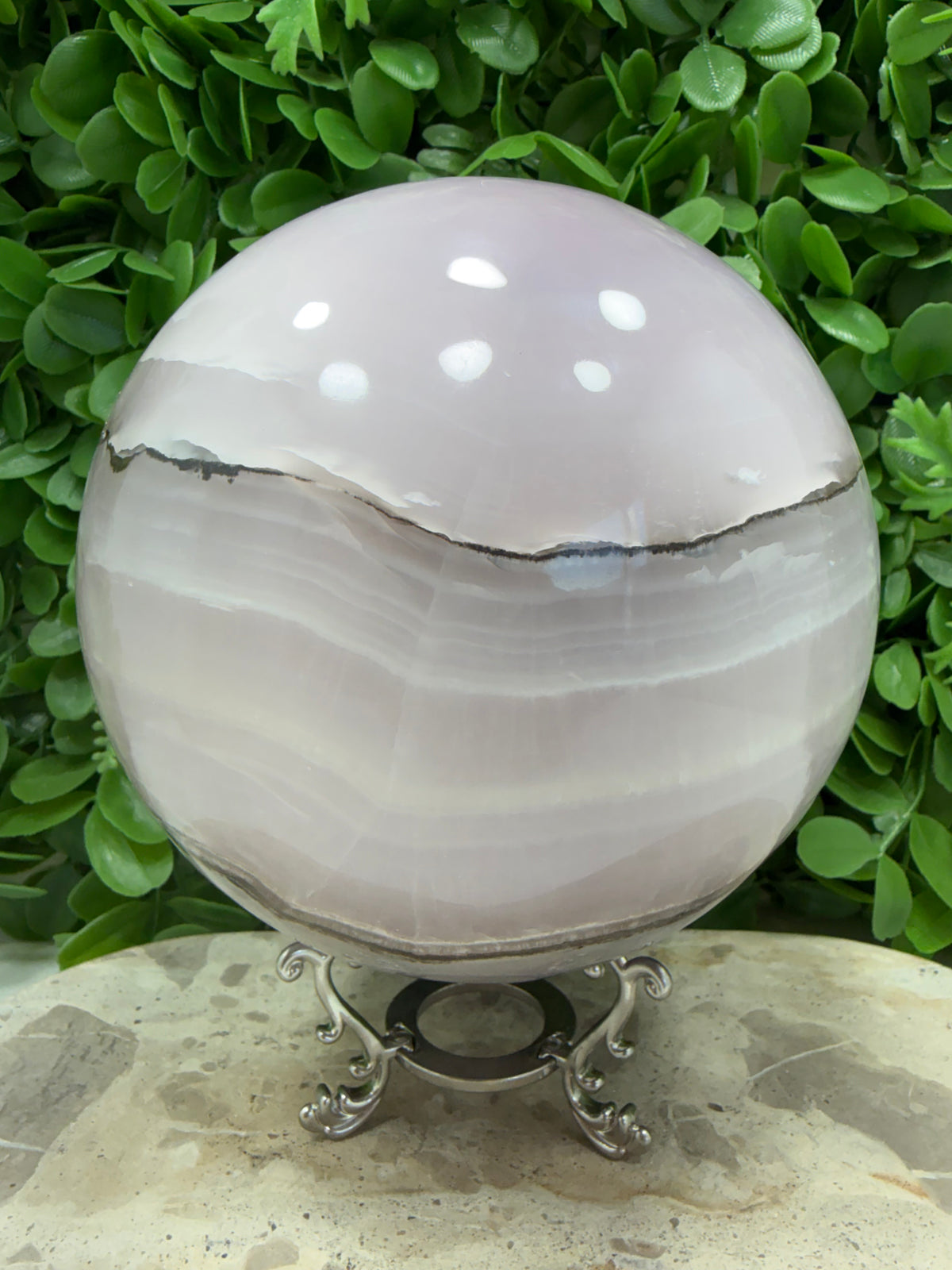 Smokey Pink Mangano UV Sphere 4114g | Love • Compassion • Calm