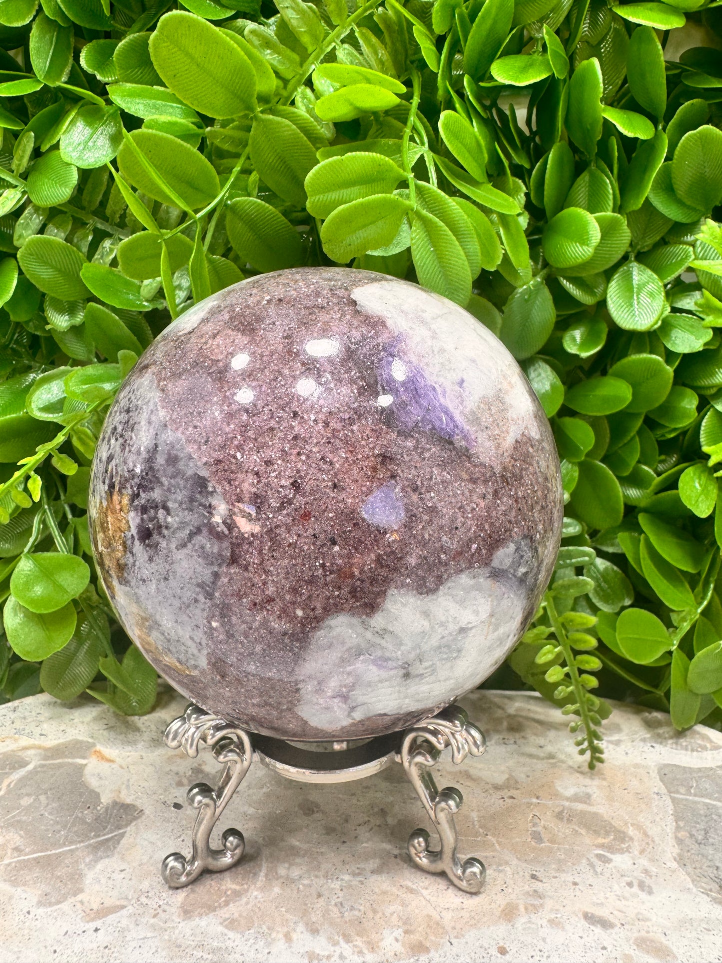 Lepidolite Unicorn Sphere 1334g
