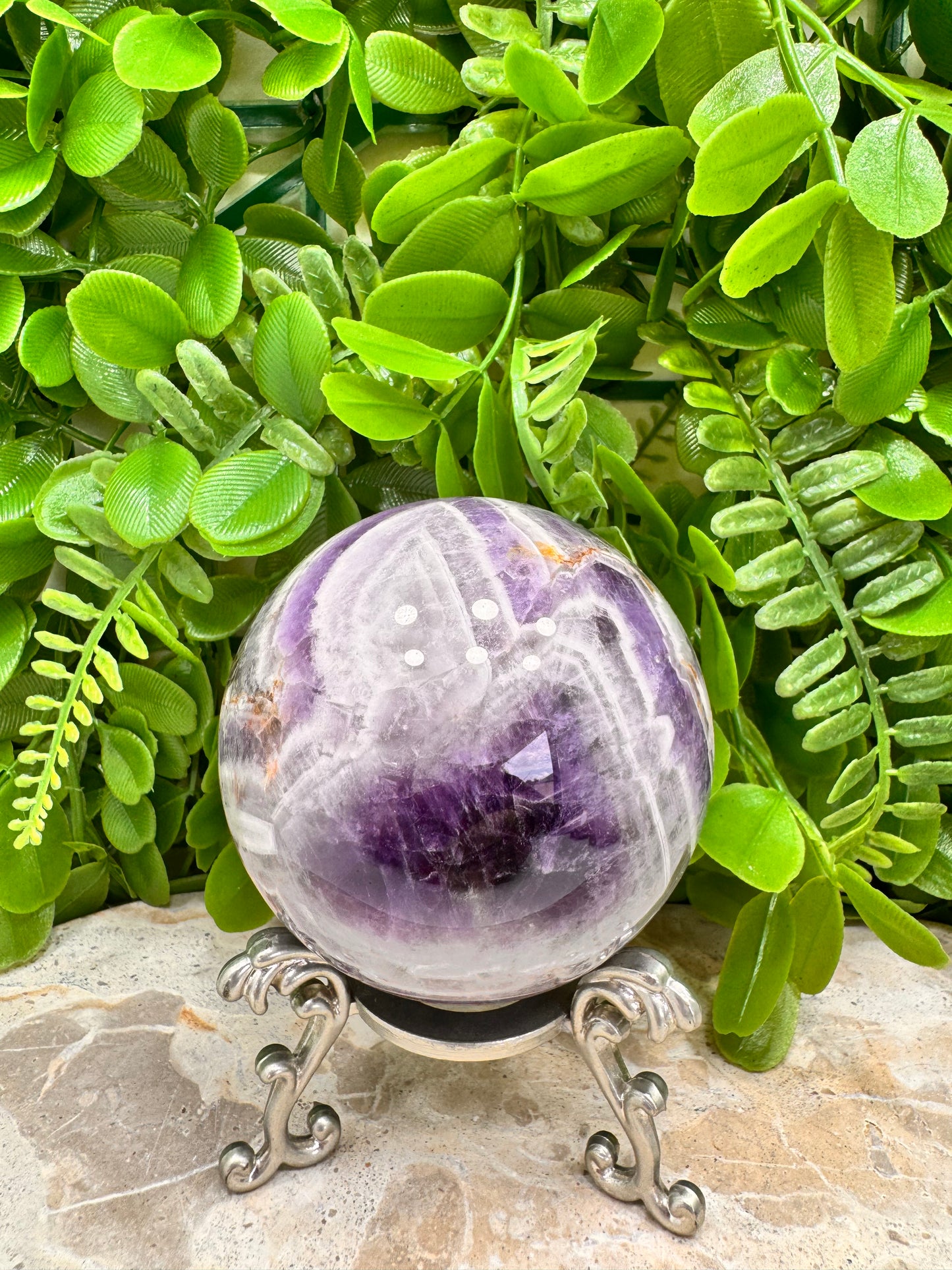 Chevron Amethyst Sphere 553g