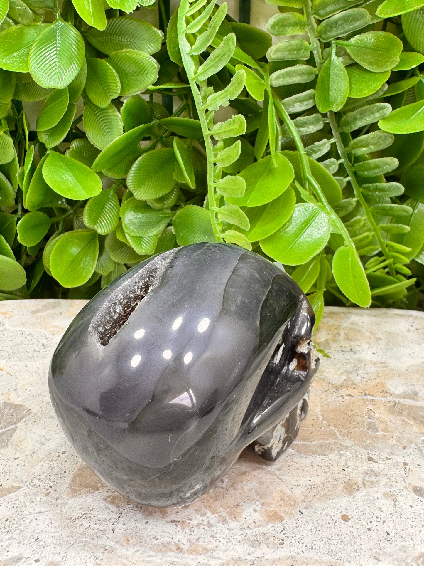 Agate Druzy Skull 280g