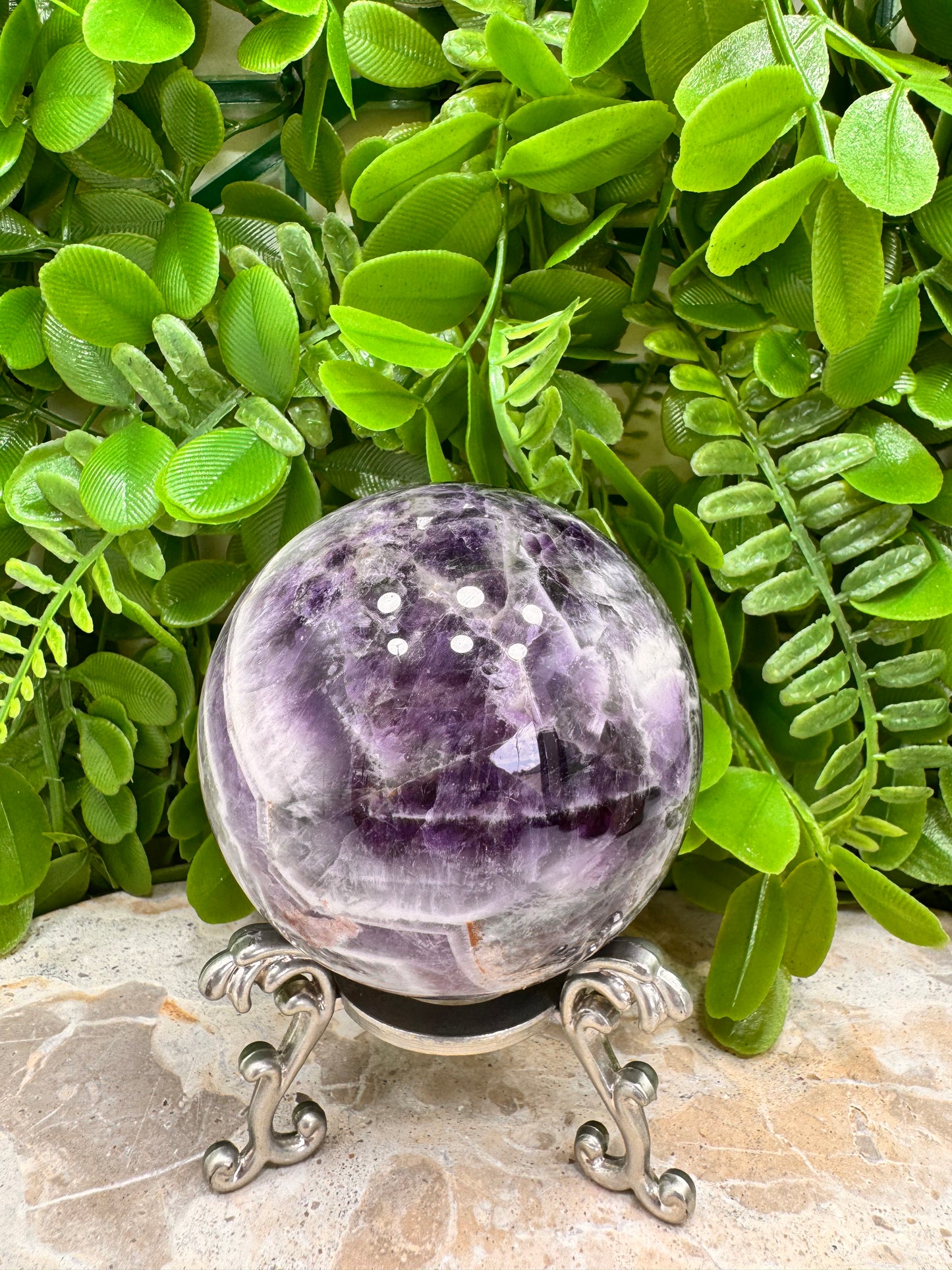 Chevron Amethyst Sphere 553g