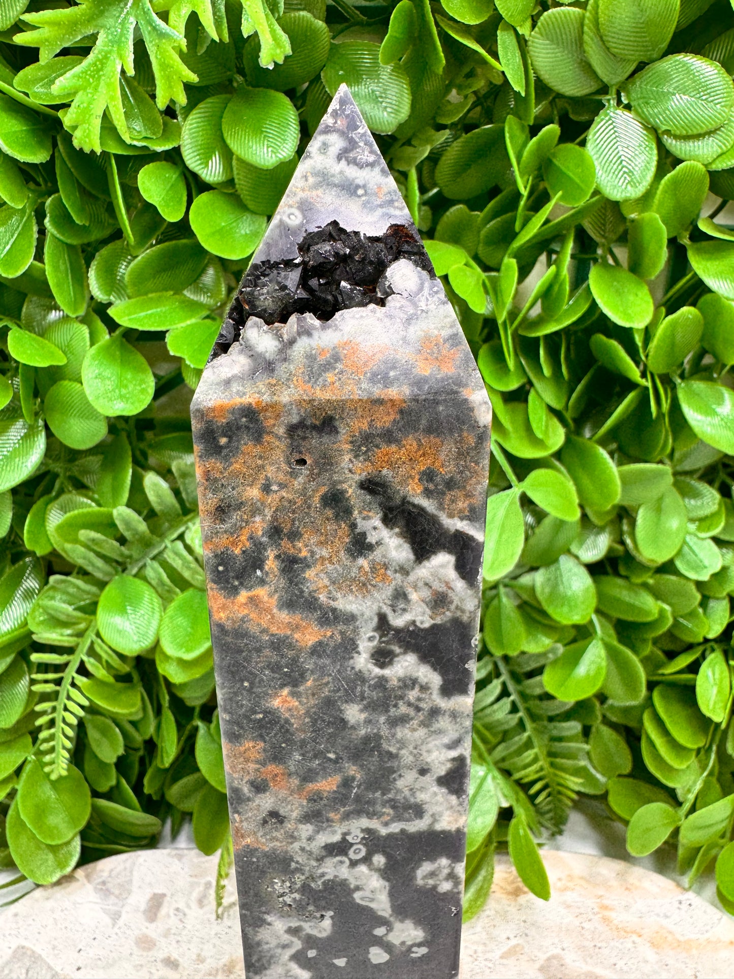 Bubble Ocean Jasper Druzy Tower Freeform 930g