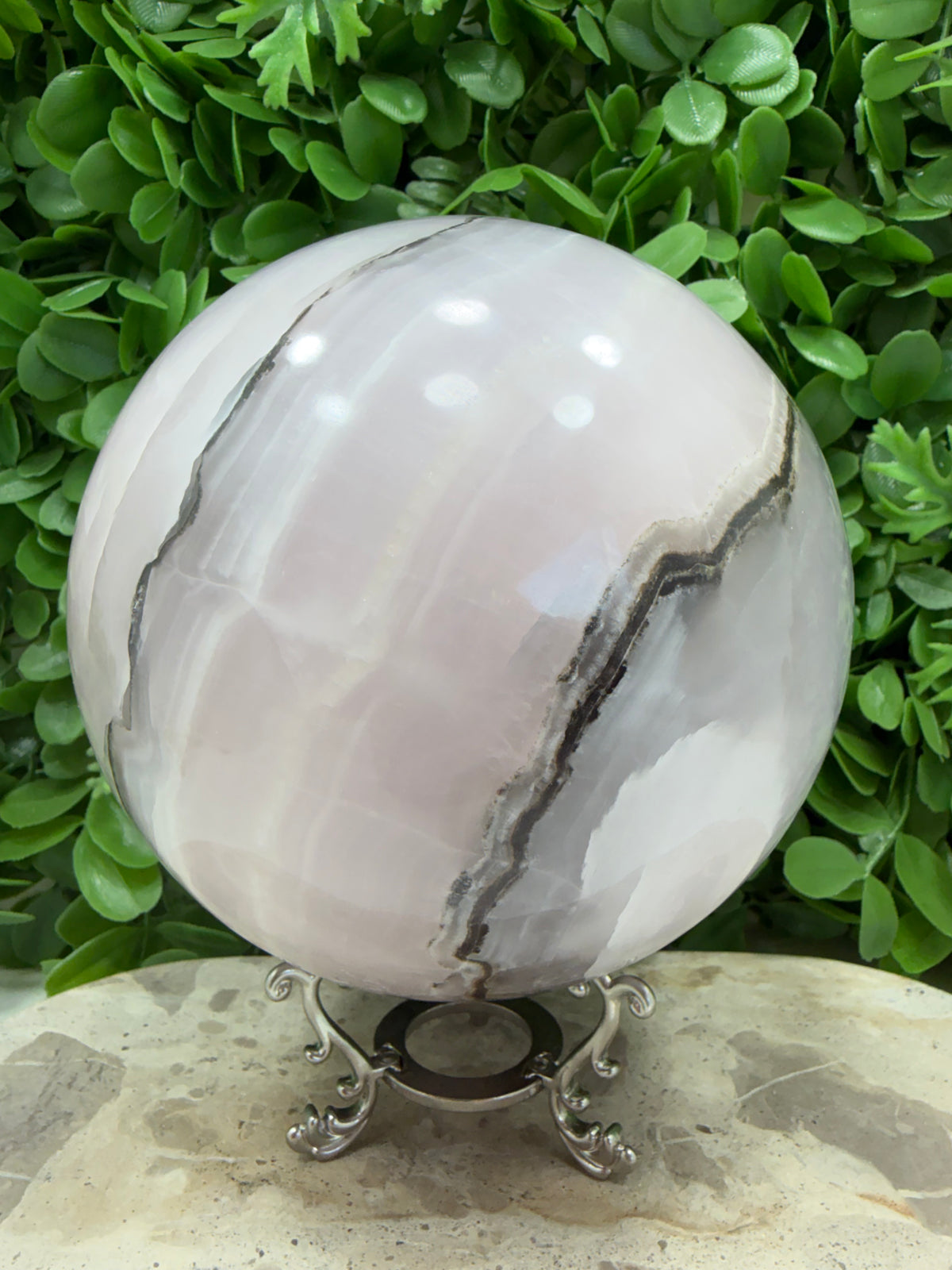 Smokey Pink Mangano UV Sphere 4114g | Love • Compassion • Calm