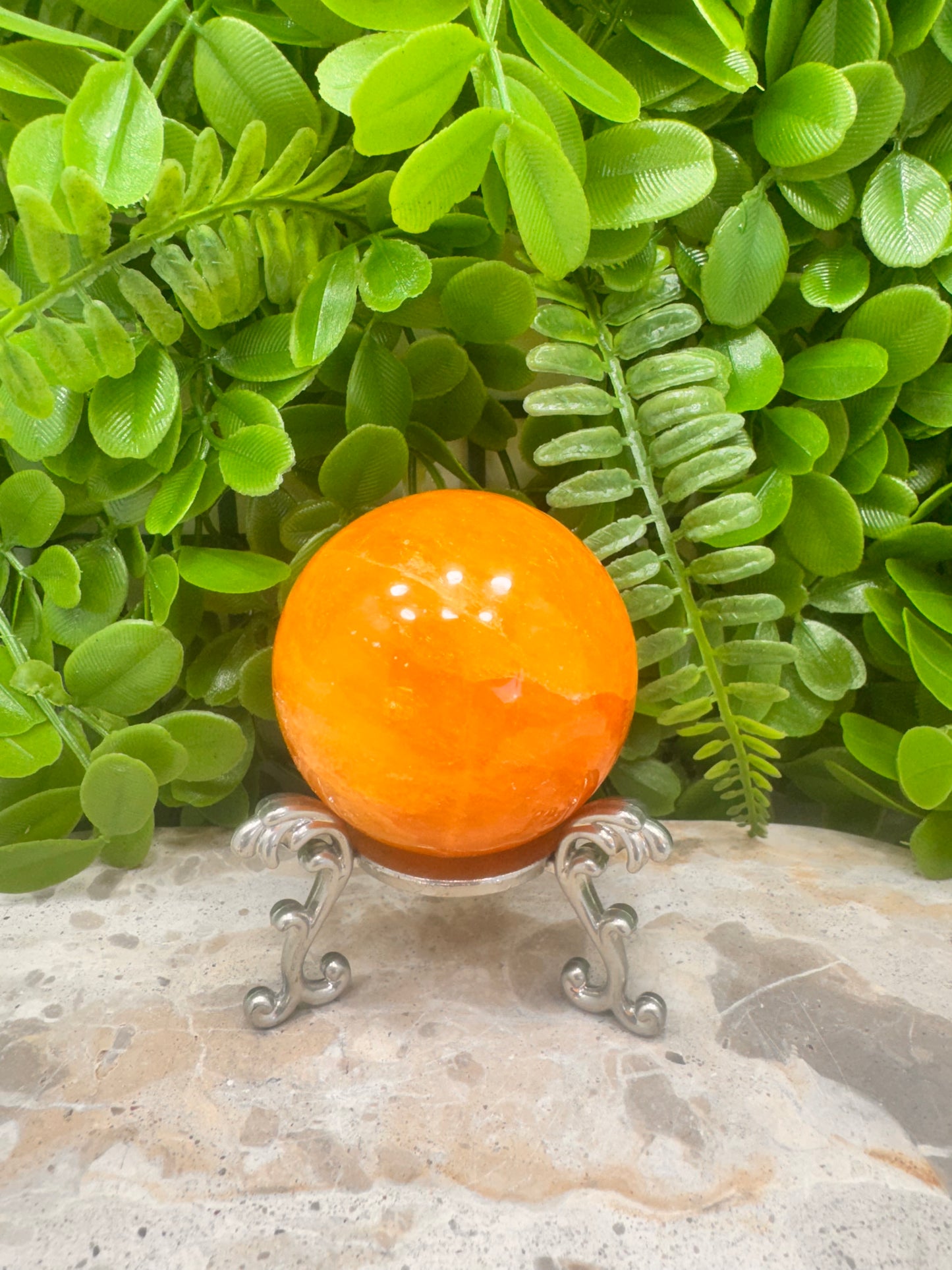 Crystalized Orange Calcite Sphere 306g