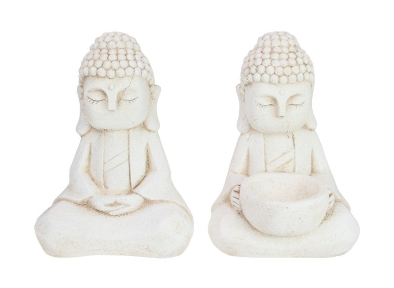 Sitting Cream Meditating Buddha 32cm