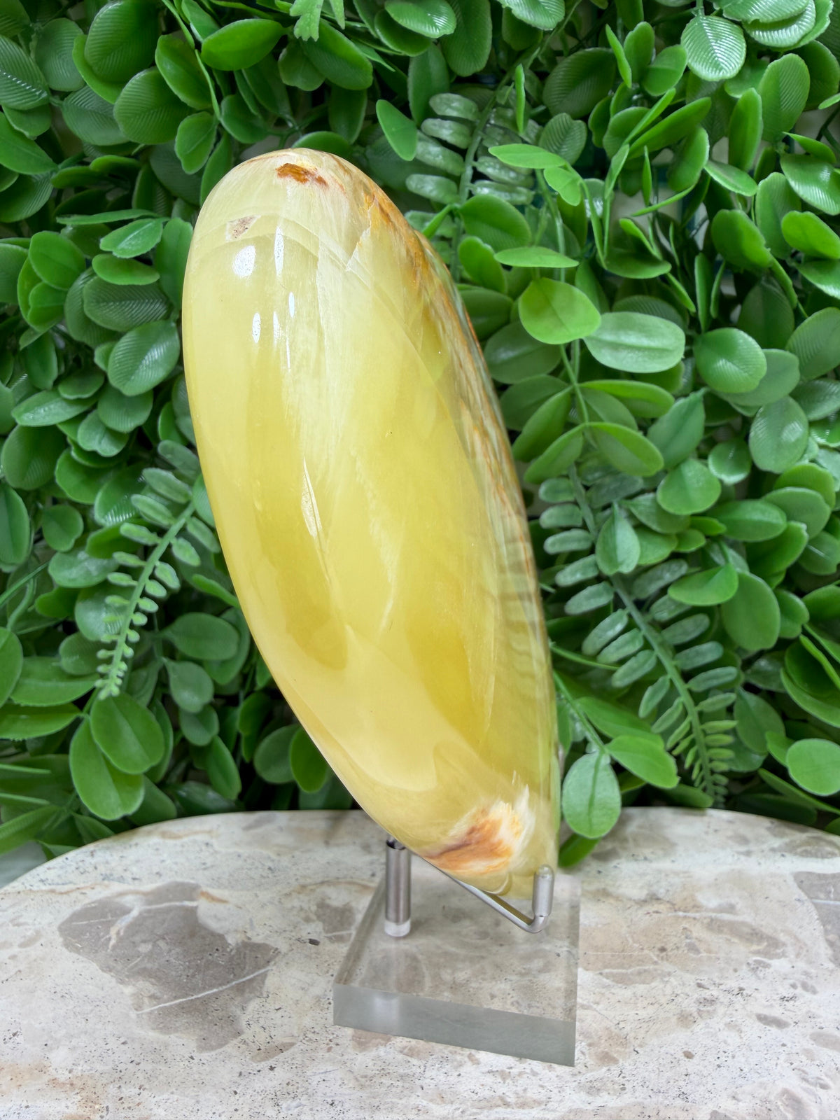 Lemon Banded Calcite Heart | Joy • Confidence • Motivation