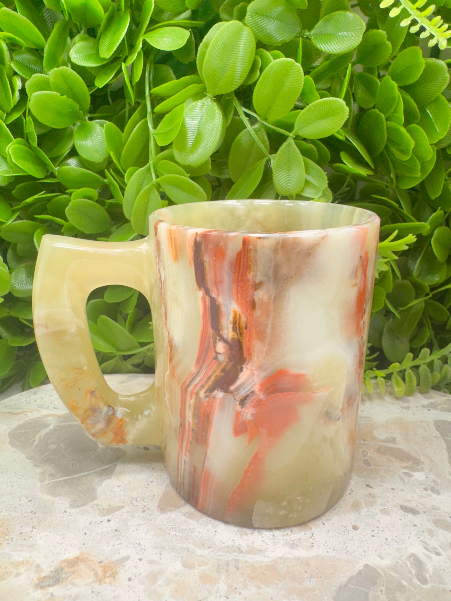 Green Banded Onyx Mug 432g