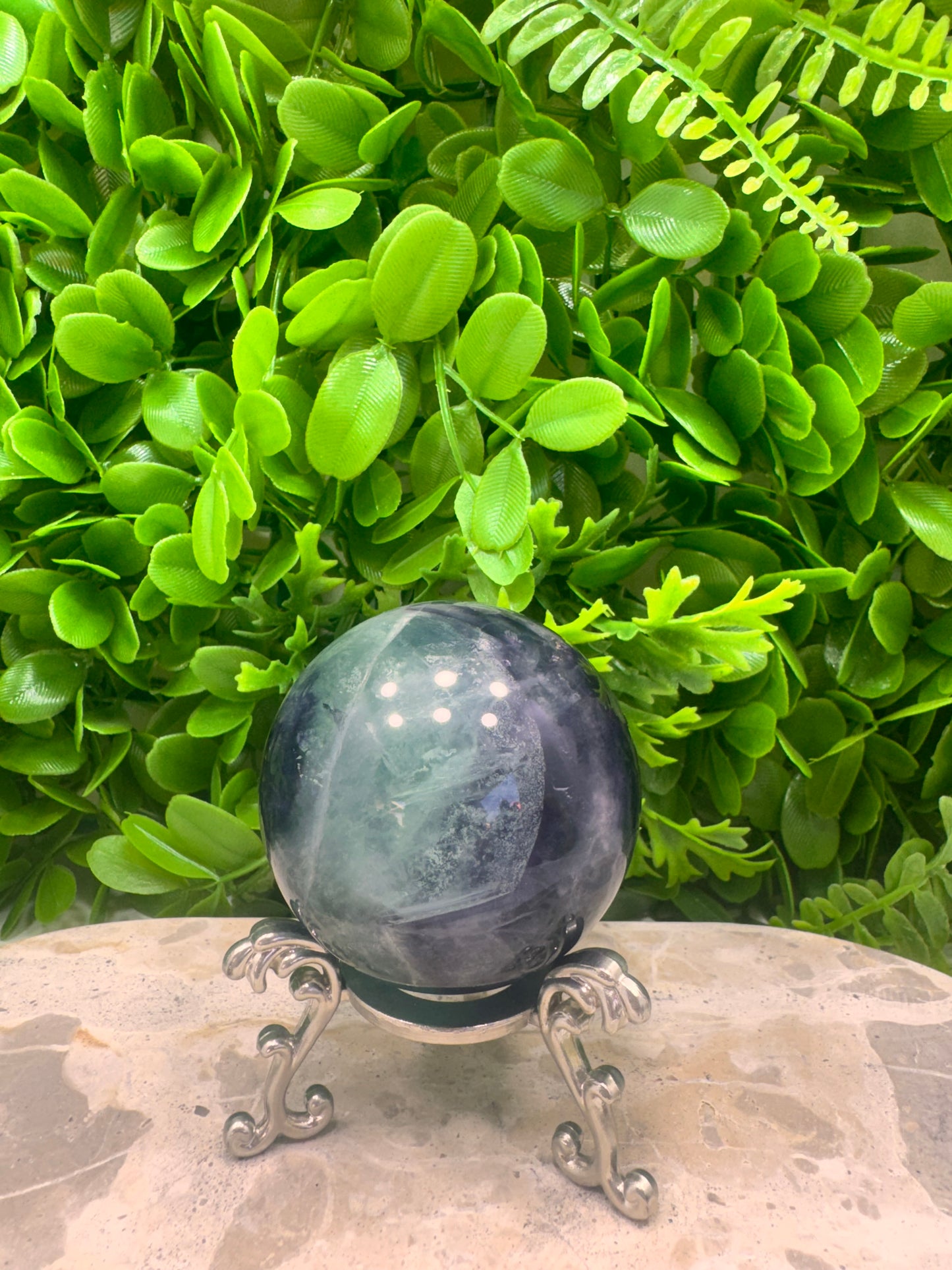 Purple and Blue Fluorite Sphere 442g